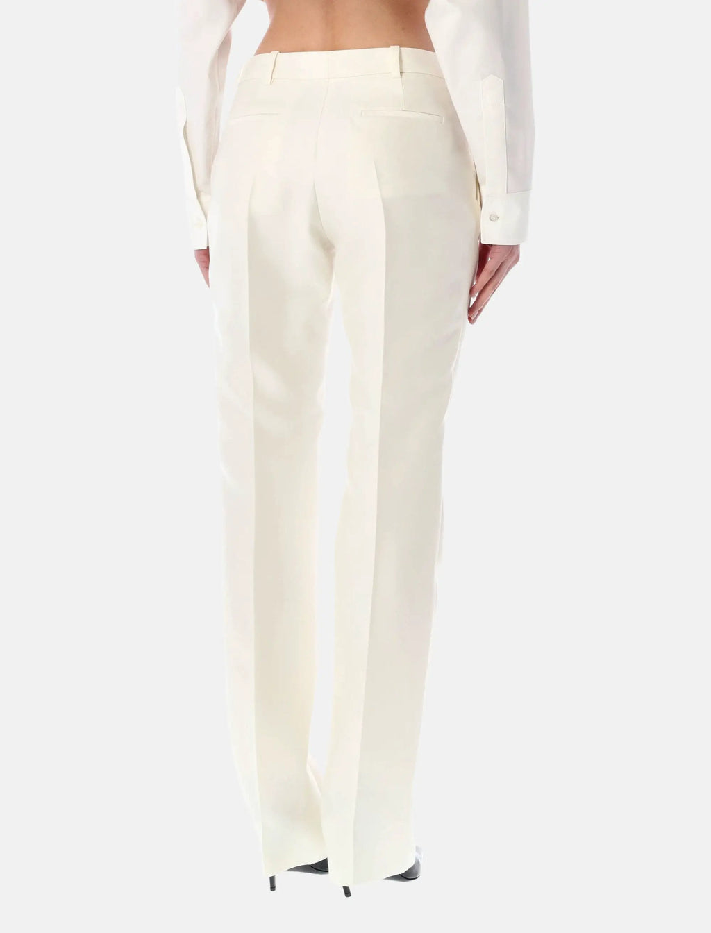 Оригінальна Ivory Slim Tailored Trousers Balenciaga – вид ззаду