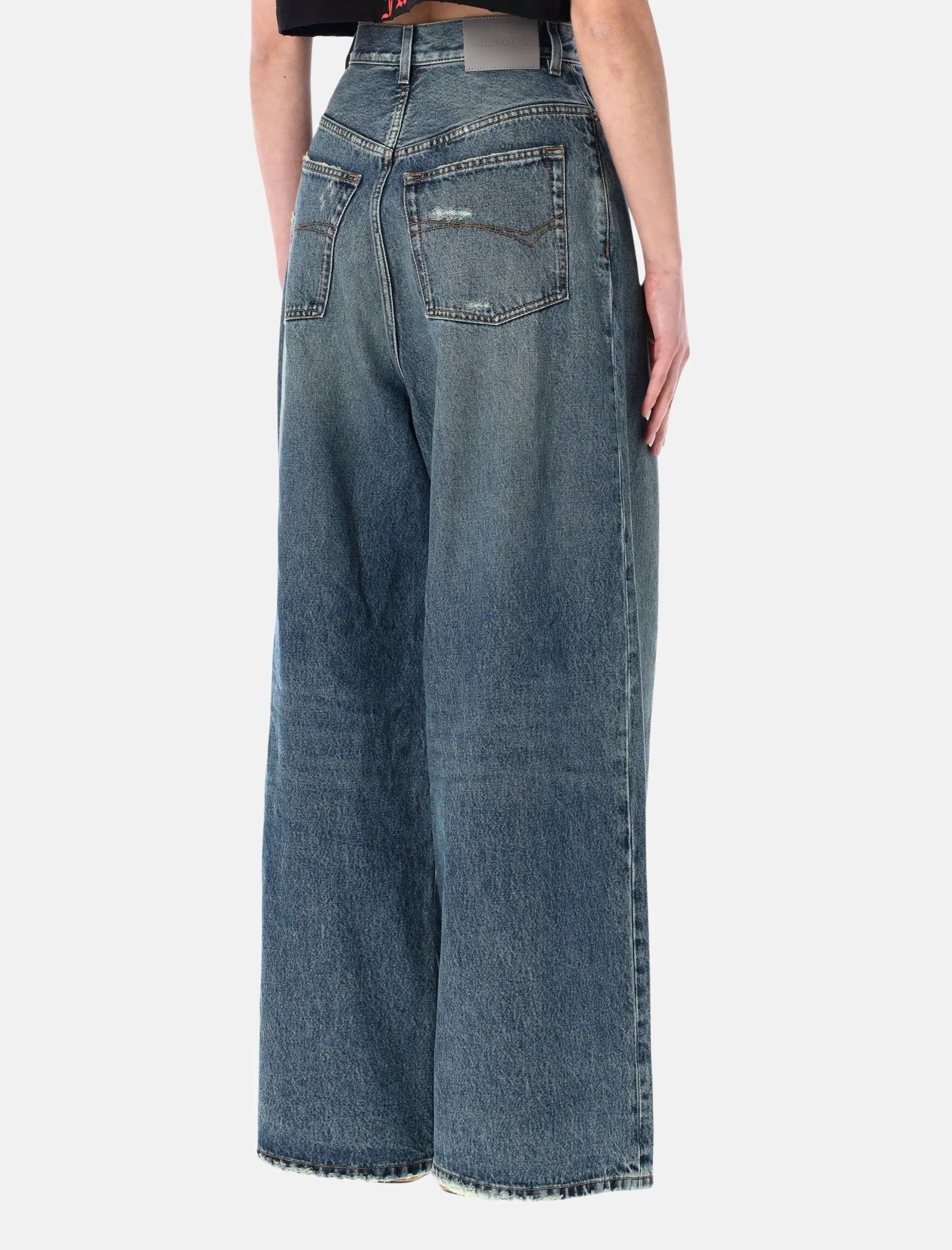 Super High Waist Wide Jeans Balenciaga оригінал – Купити в Україні – вид ззаду