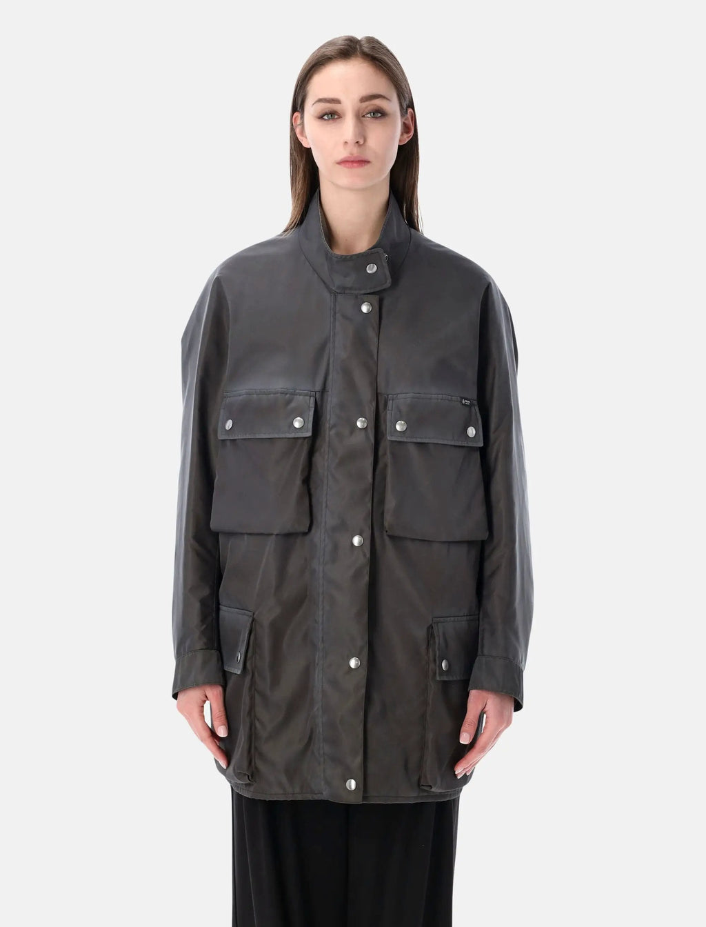 Оригінальна Washed Re Nylon Caban Jacket Prada – боковий вид