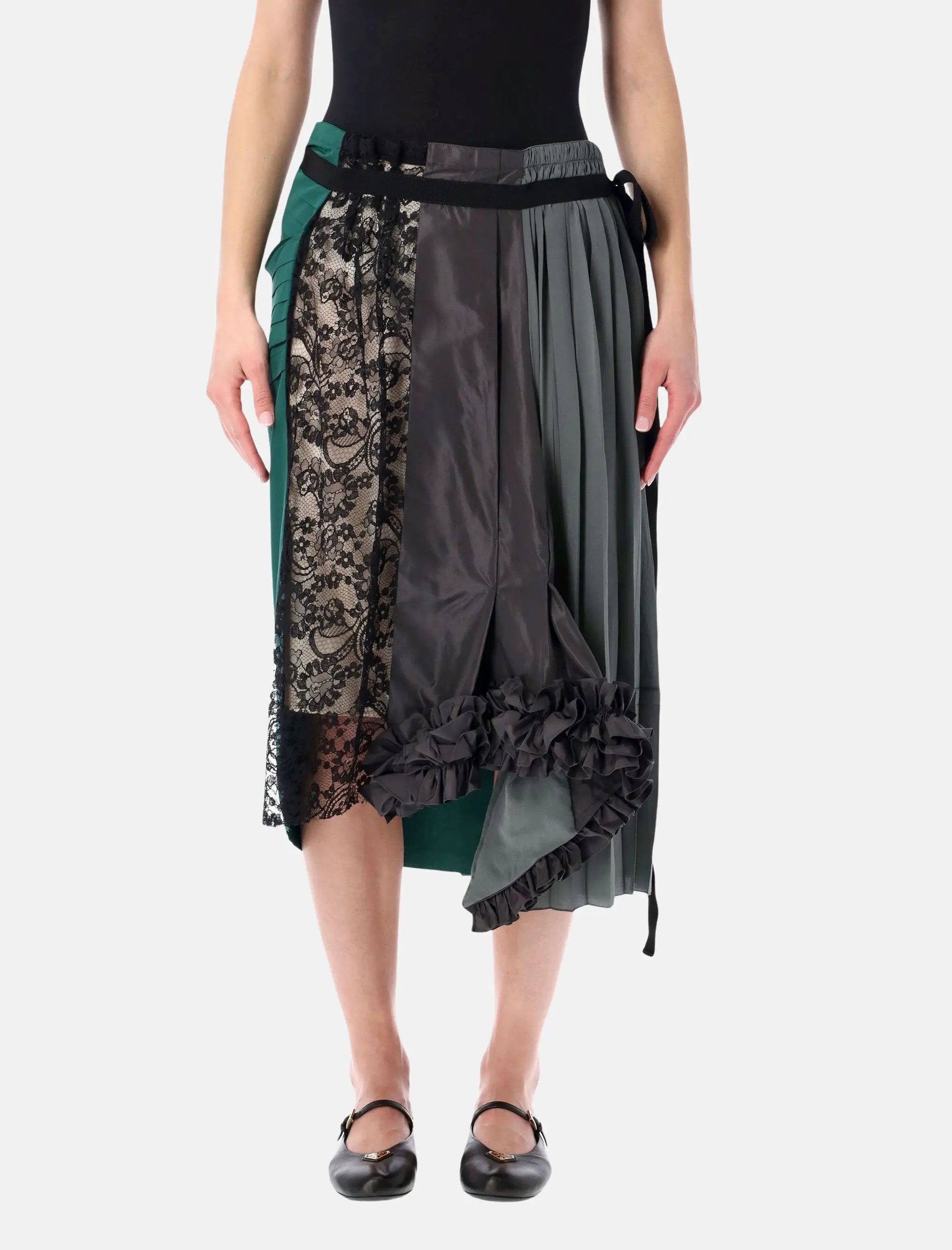 Оригінальна Technical Taffeta Patchwork Skirt Prada – боковий вид