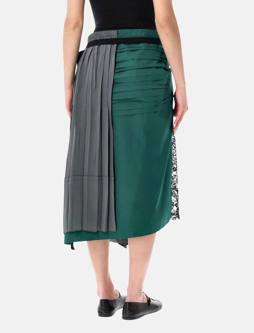 Оригінальна Technical Taffeta Patchwork Skirt Prada – вид ззаду