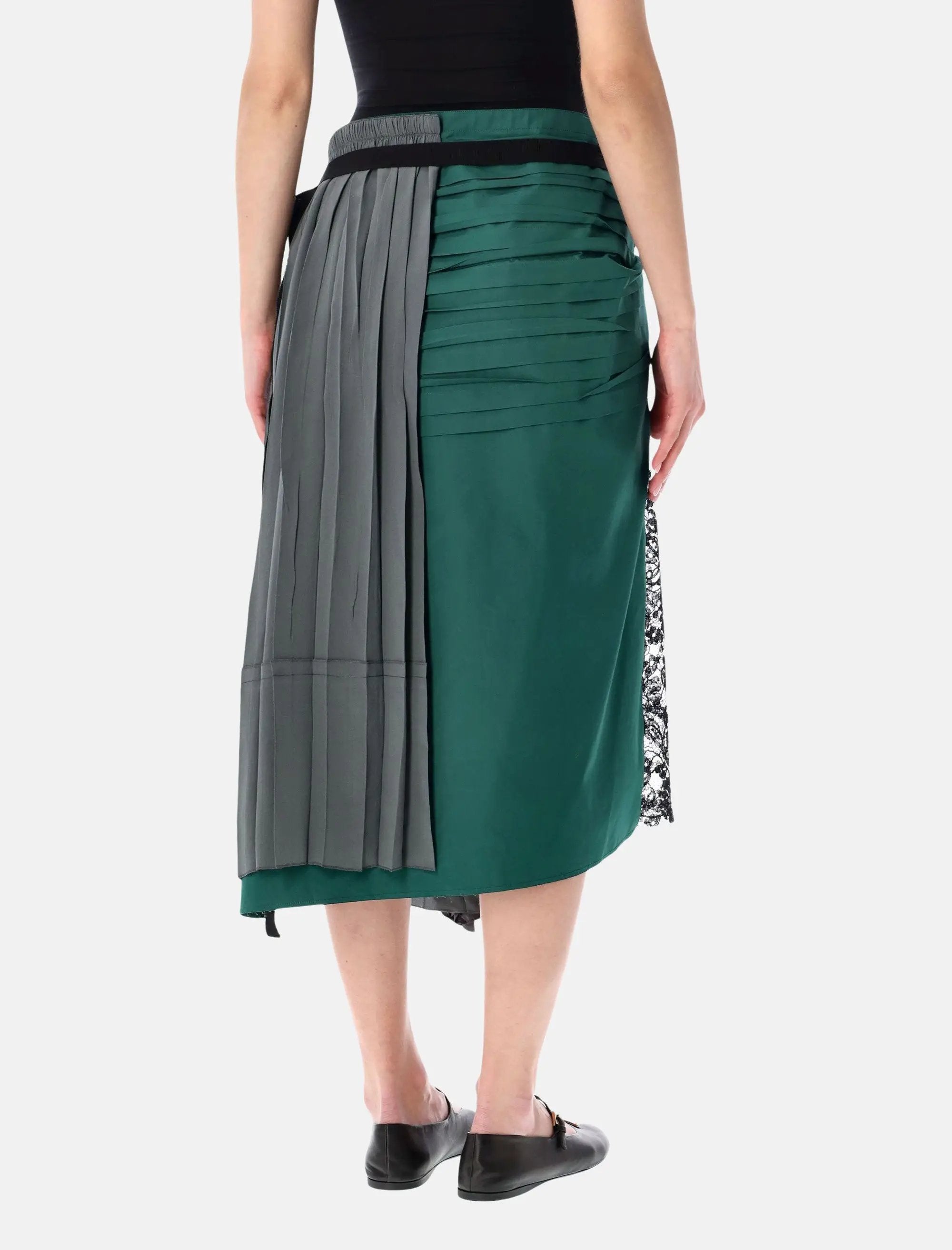 Оригінальна Technical Taffeta Patchwork Skirt Prada – вид ззаду
