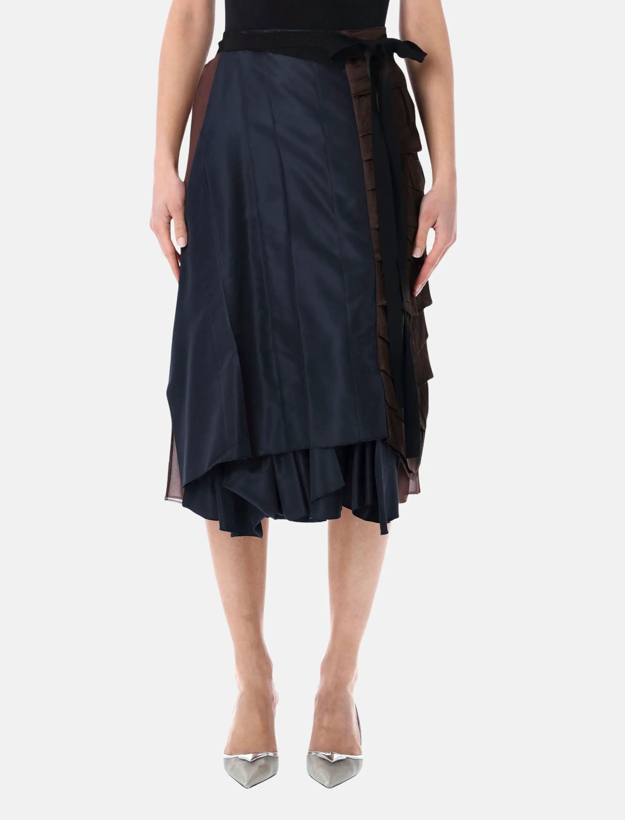 Patchwork Faille Wrap Skirt Prada оригінал – Купити в Україні – боковий вид
