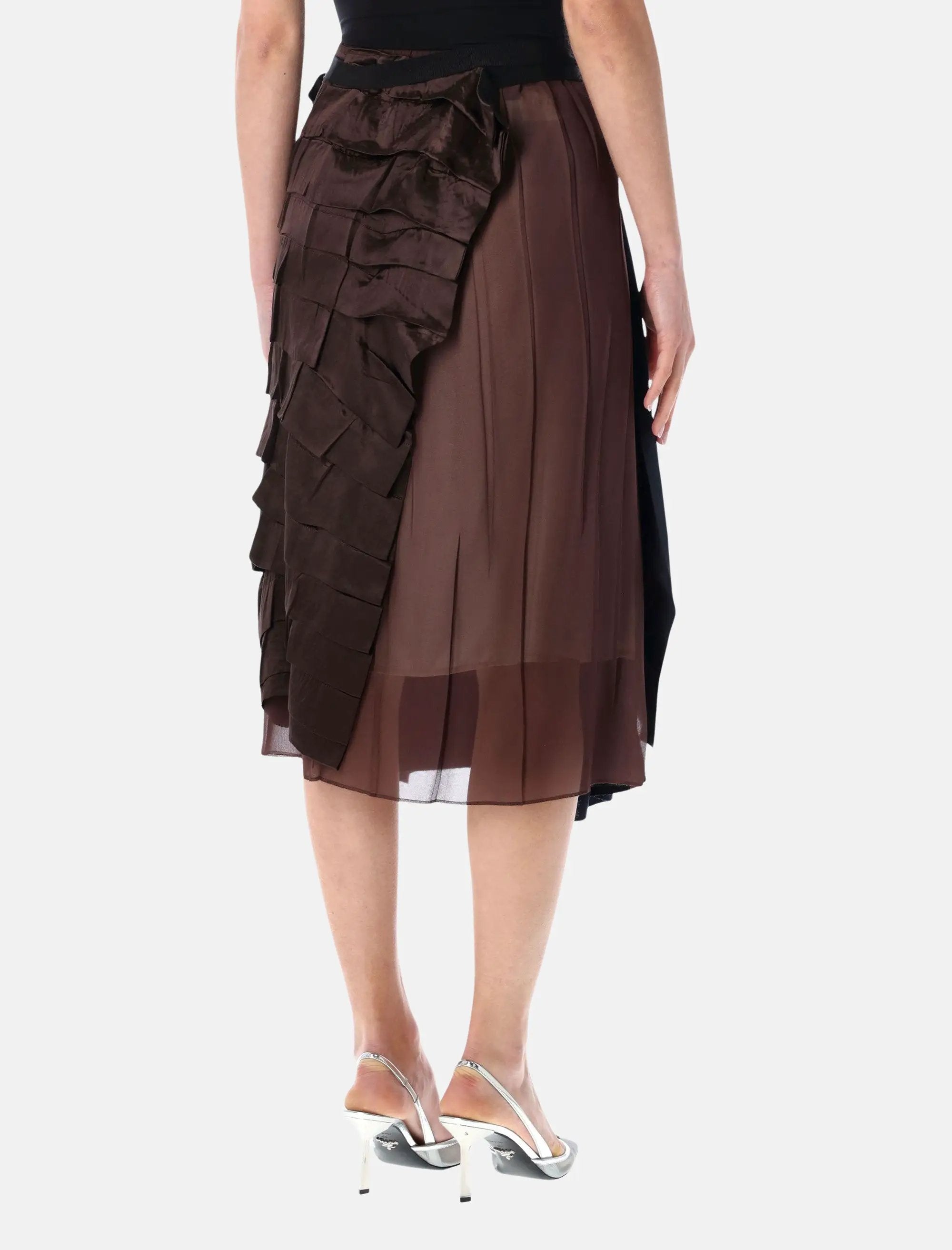 Patchwork Faille Wrap Skirt Prada оригінал – Купити в Україні – вид ззаду