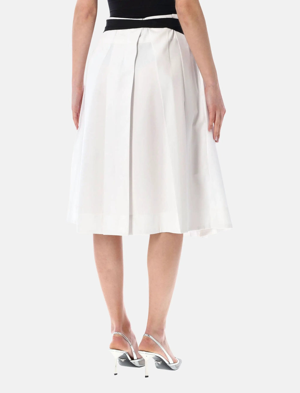 Belted Gabardine Pleated Skirt Prada – Гарантія оригінальності – вид ззаду