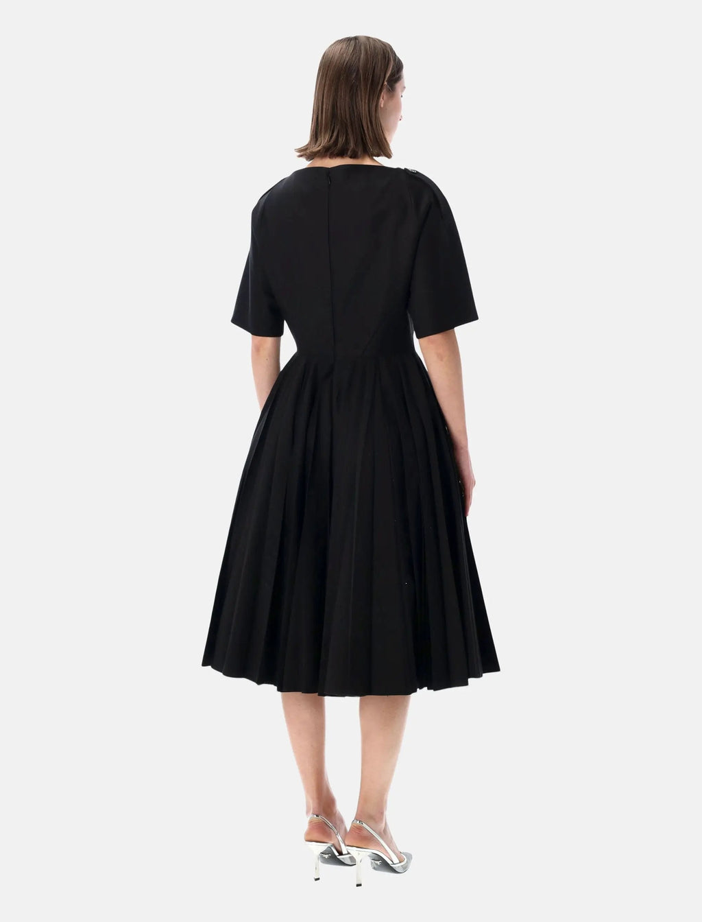 Gabardine Fit And Flare Dress Prada – Гарантія оригінальності – вид ззаду