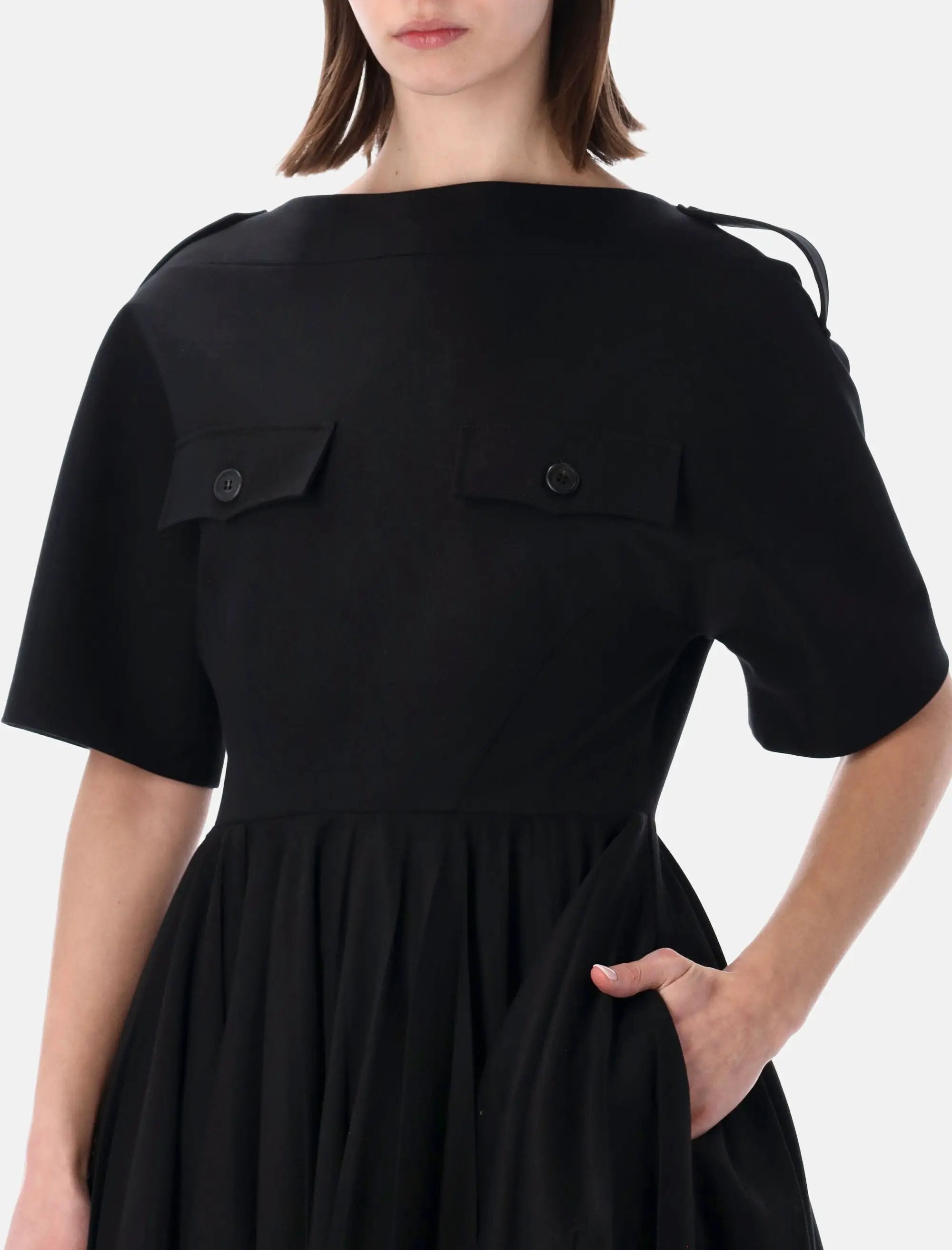 Gabardine Fit And Flare Dress Prada – Гарантія оригінальності – детальний вид