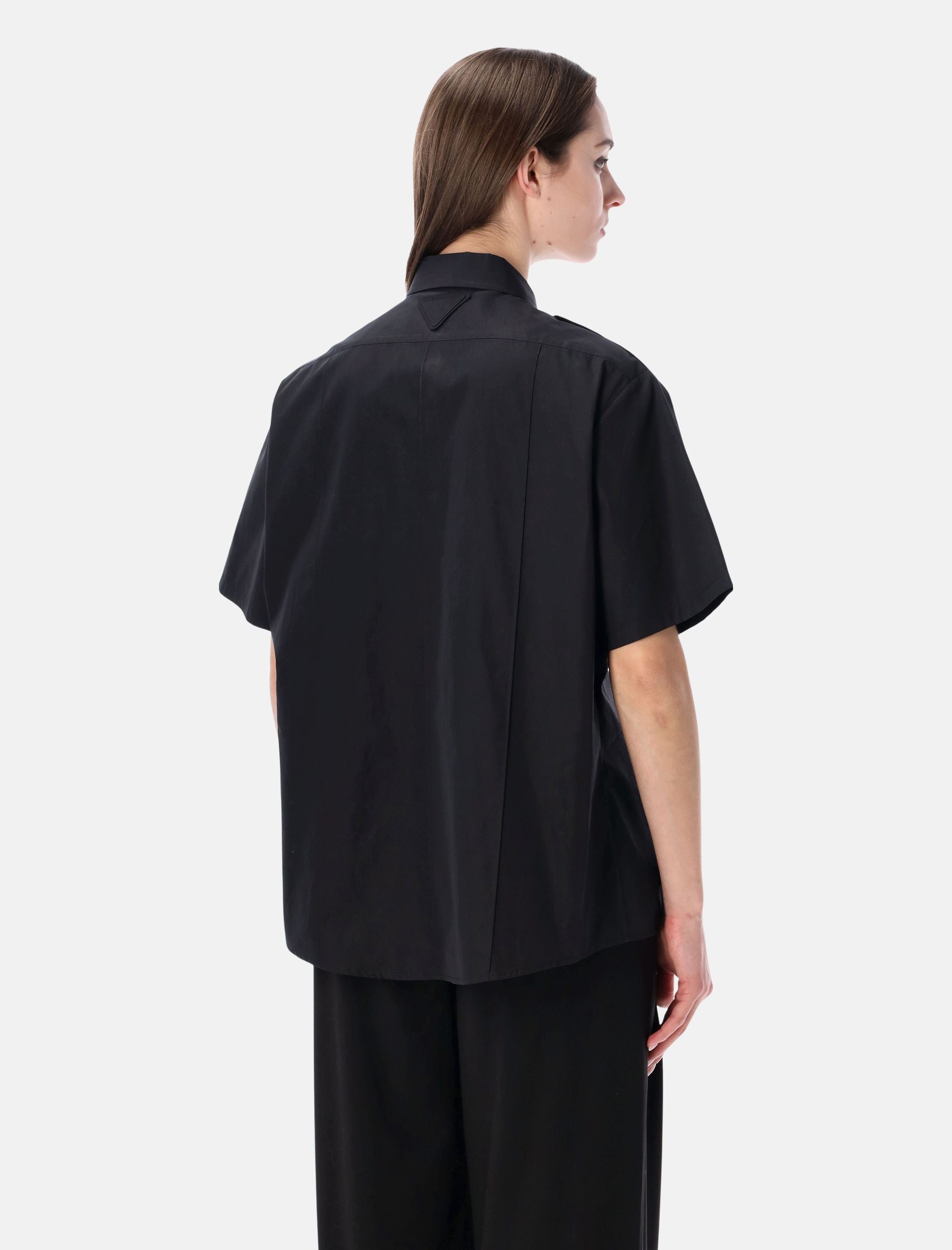 Short Sleeved Cotton Poplin Shirt Prada оригінал – Купити в Україні – вид ззаду