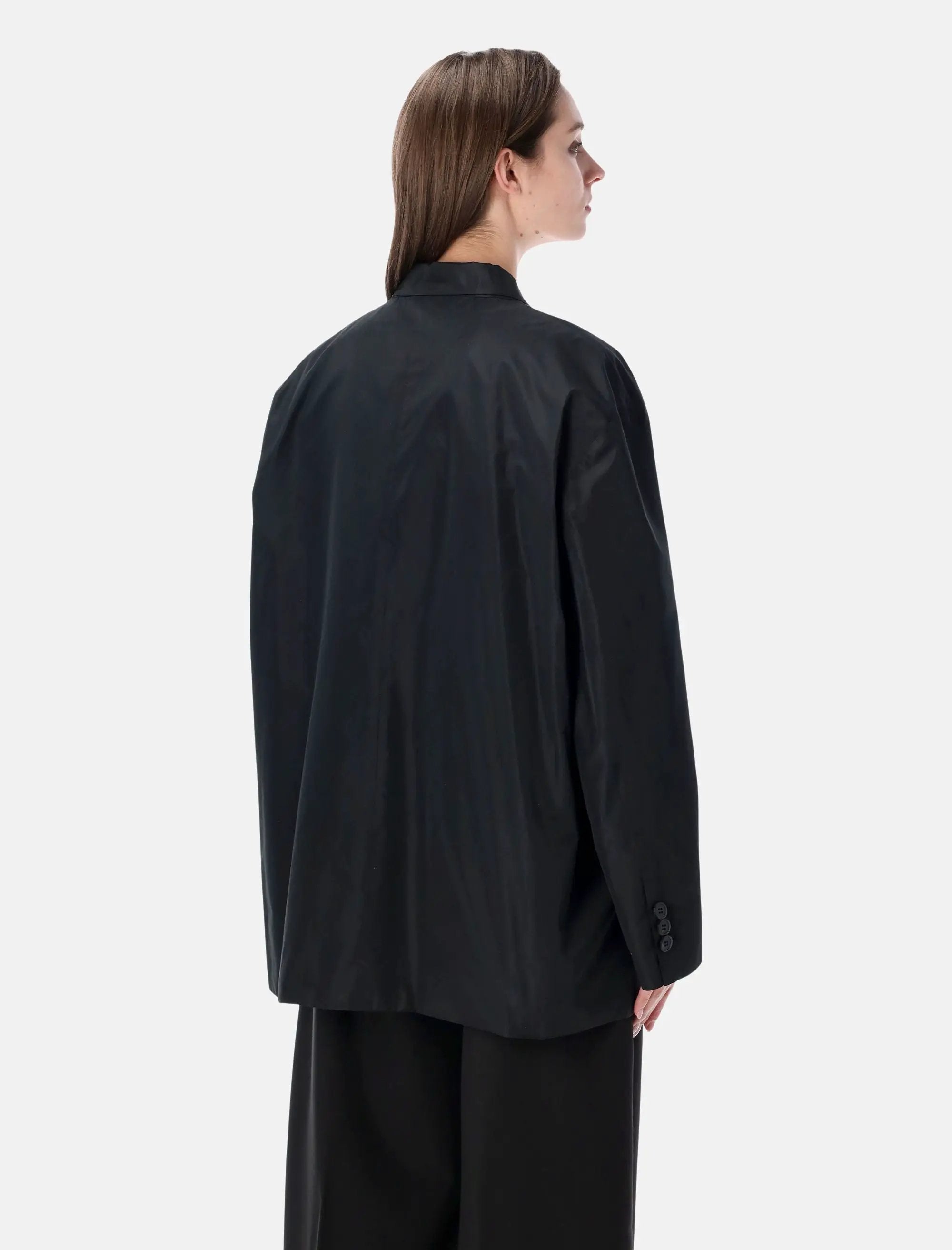 Double Breasted Technical Taffeta Jacket Prada – Гарантія оригінальності – вид ззаду