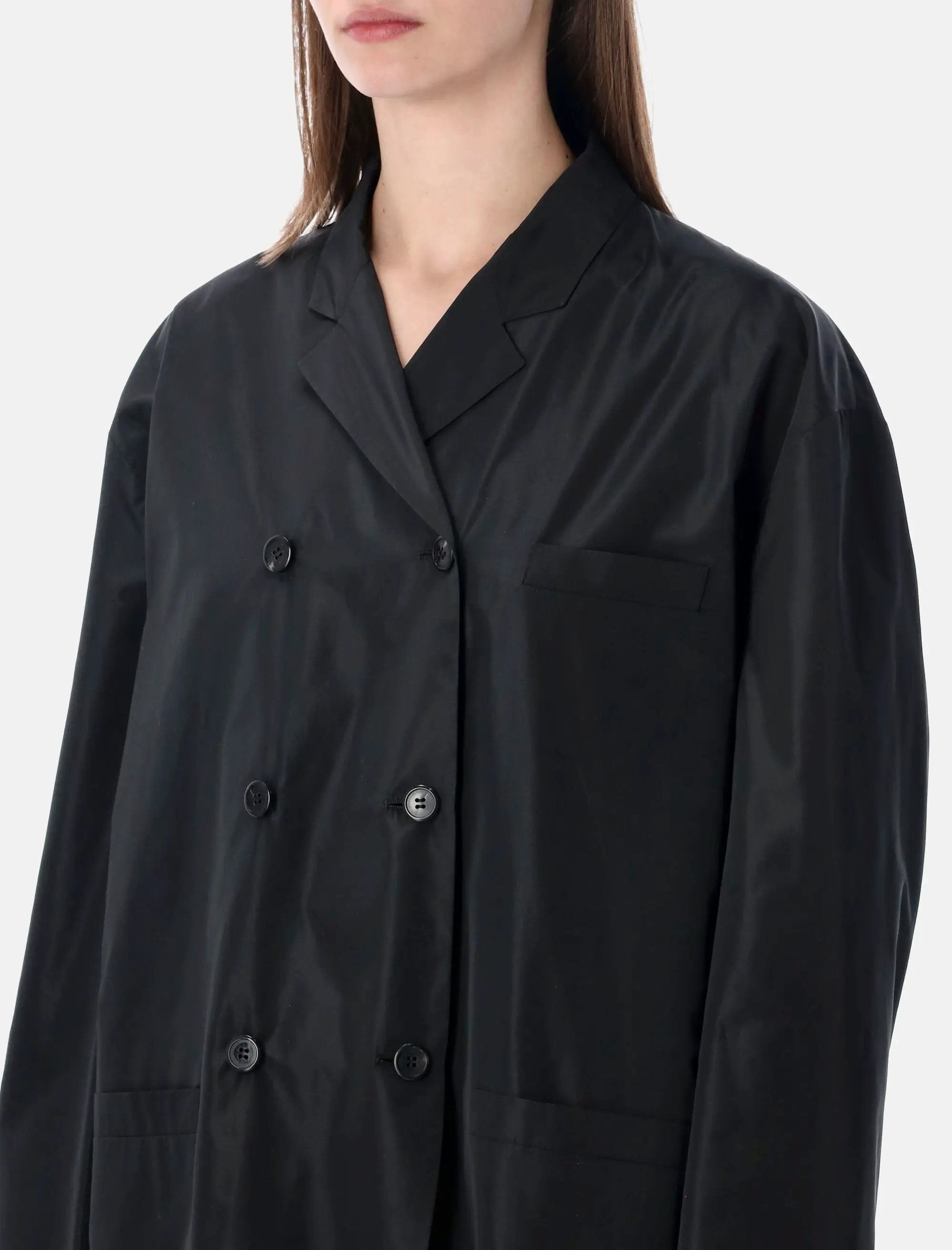 Double Breasted Technical Taffeta Jacket Prada – Гарантія оригінальності – детальний вид