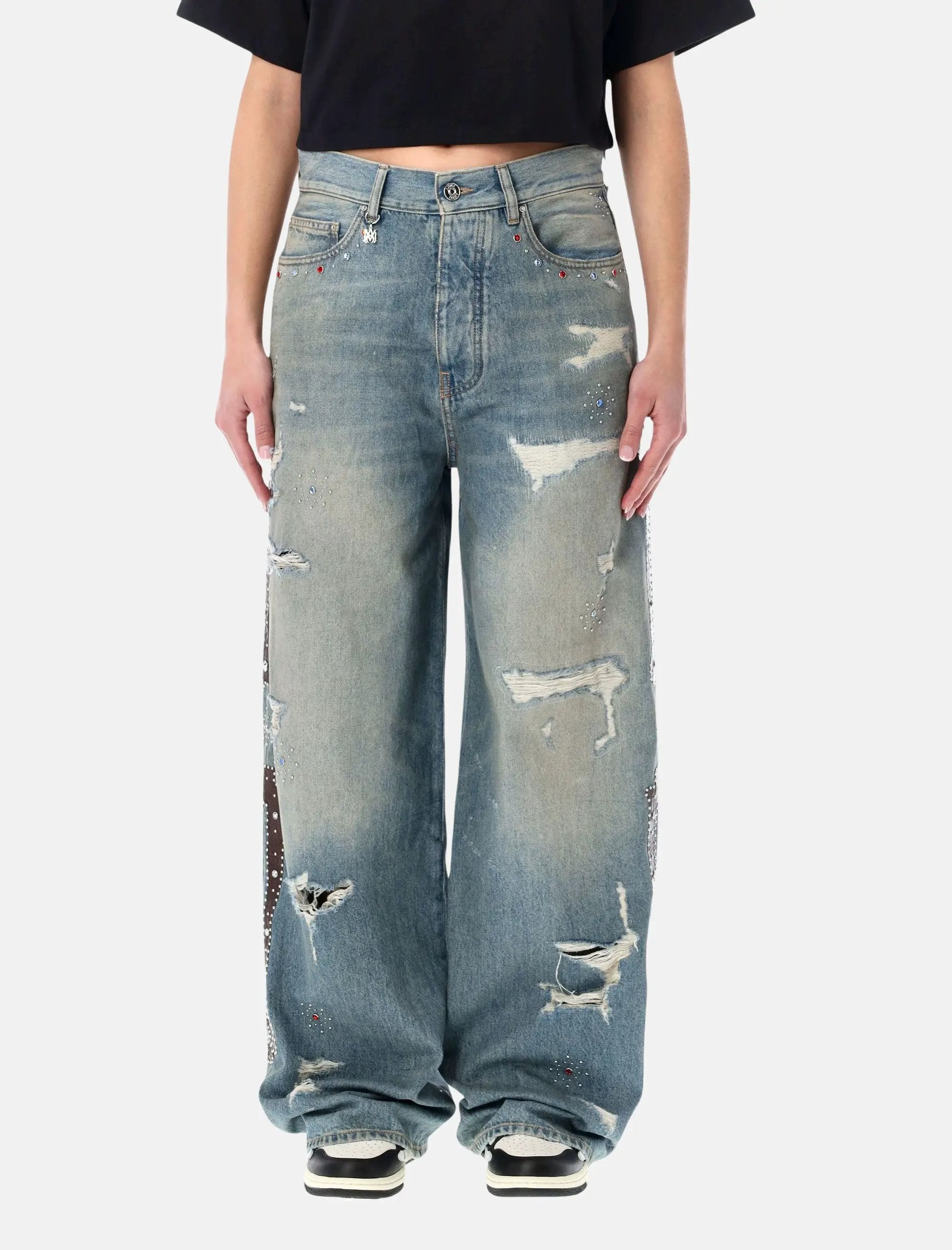 Bones Wide Leg Studded Jeans Amiri оригінал – Купити в Україні – боковий вид
