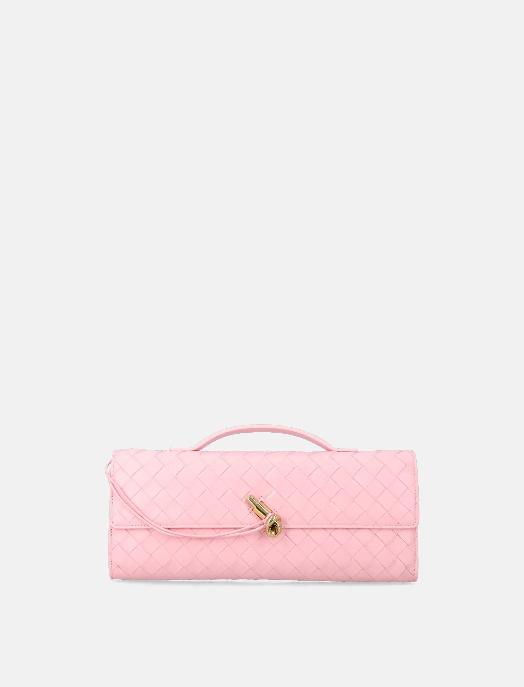 Andiamo Intrecciato Leather Clutch Bottega veneta – Гарантія оригінальності – боковий вид