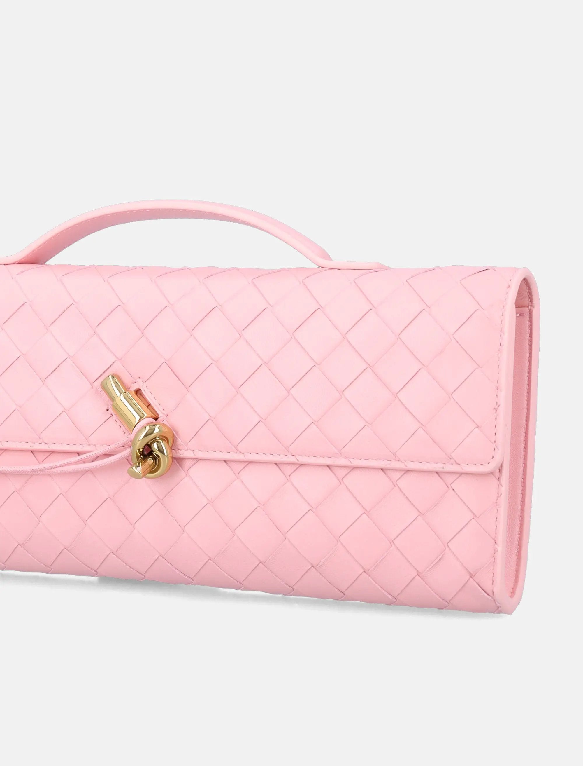 Andiamo Intrecciato Leather Clutch Bottega veneta – Гарантія оригінальності – вид ззаду