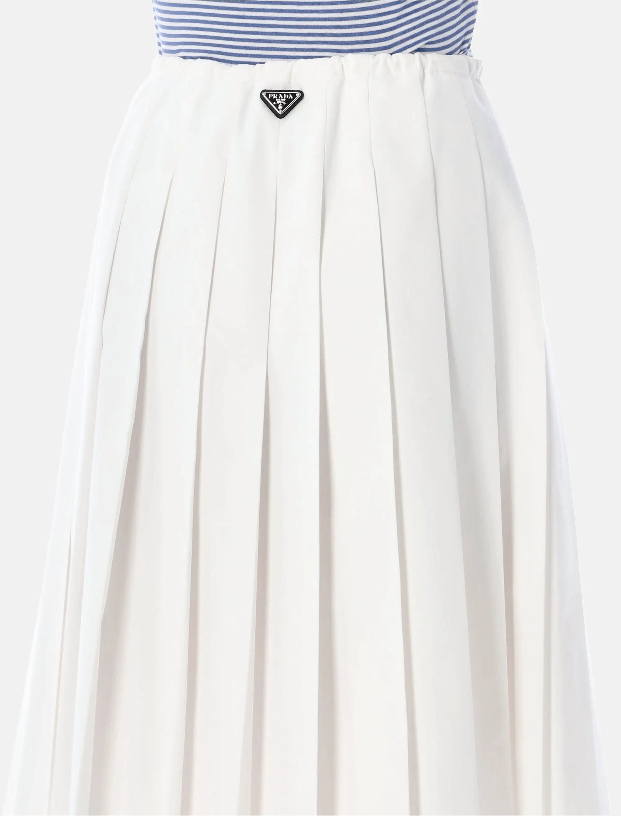White Pleated MIDI Skirt Prada – Гарантія оригінальності – детальний вид
