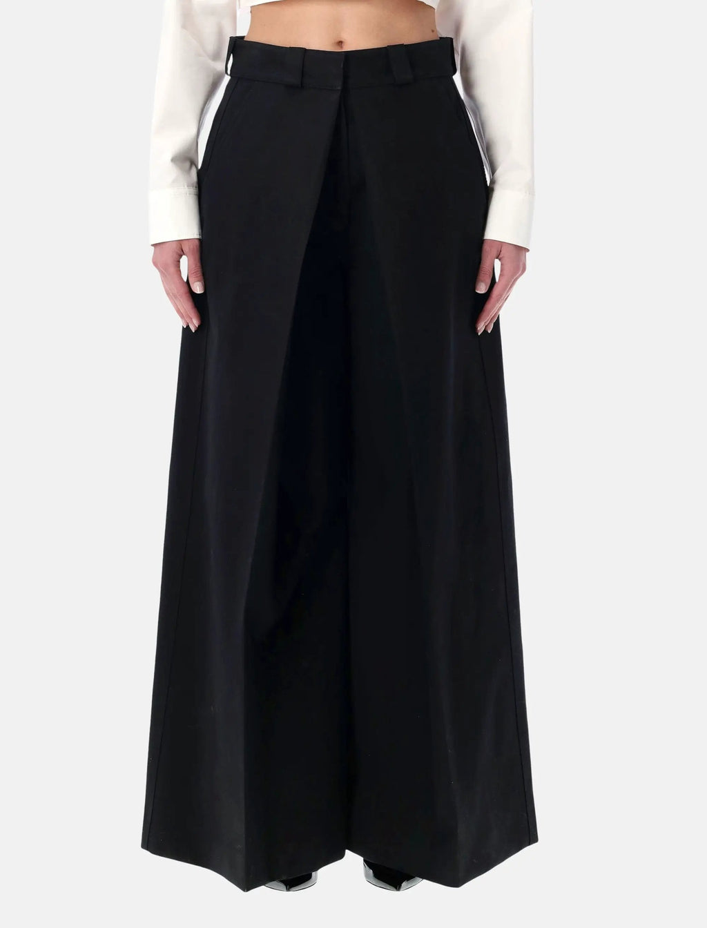 Оригінальна Black High Waisted Wide Leg Pants Balenciaga – боковий вид