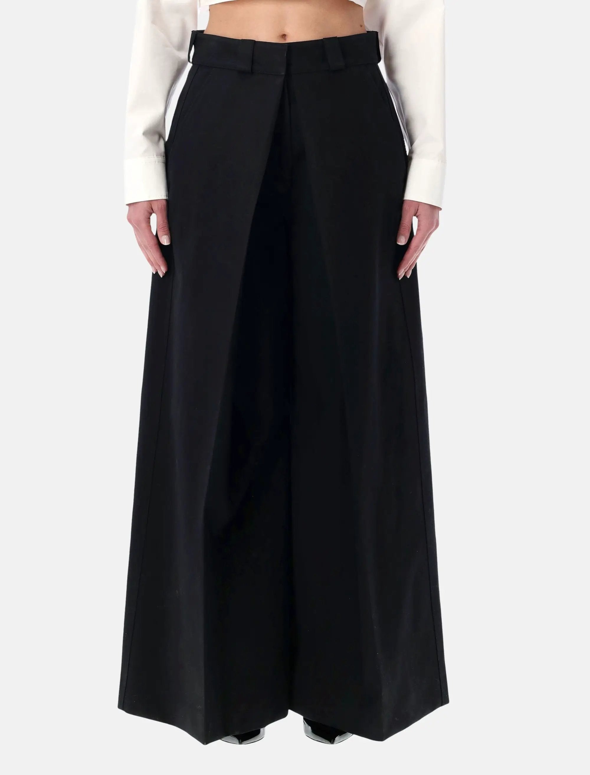 Оригінальна Black High Waisted Wide Leg Pants Balenciaga – боковий вид