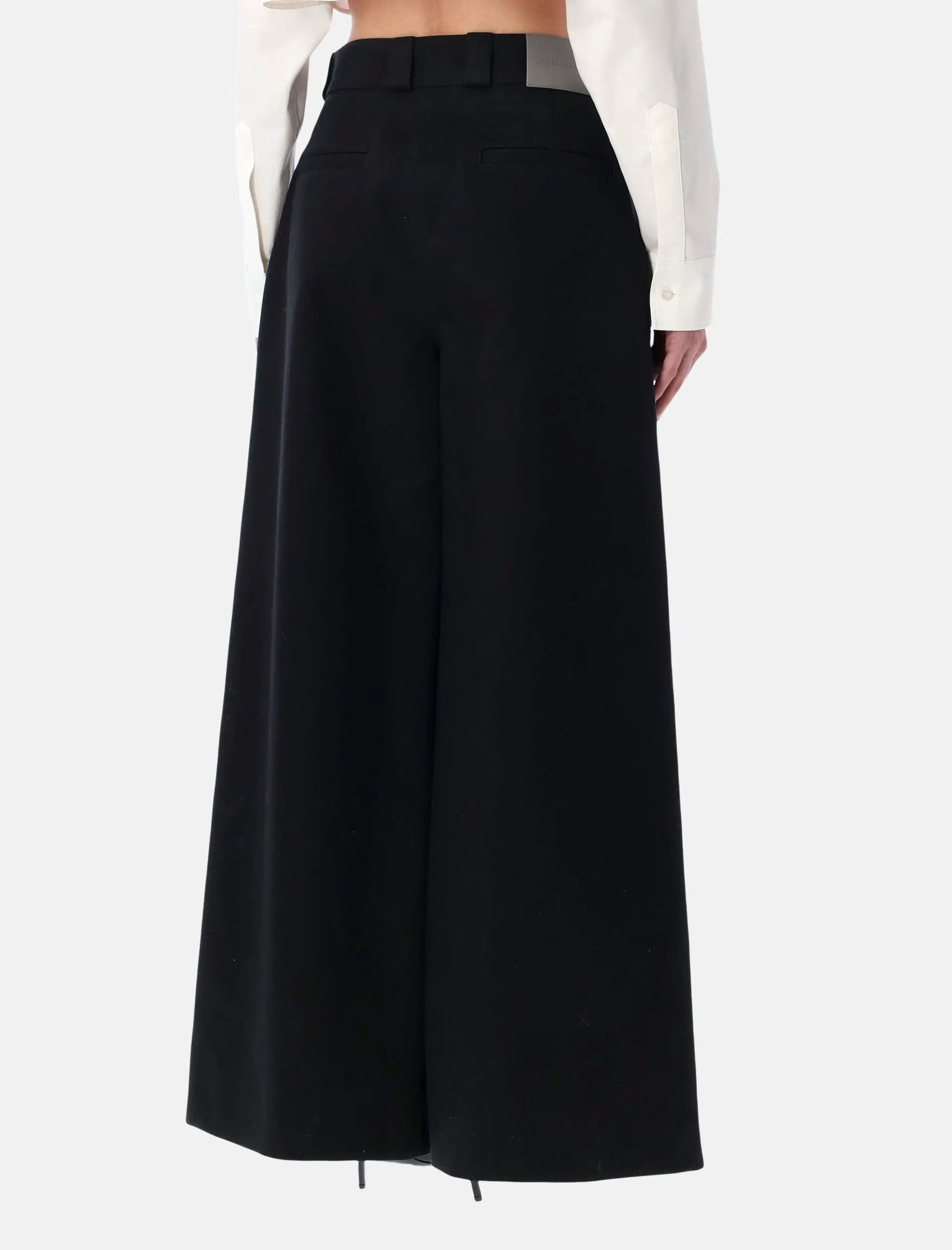 Оригінальна Black High Waisted Wide Leg Pants Balenciaga – вид ззаду