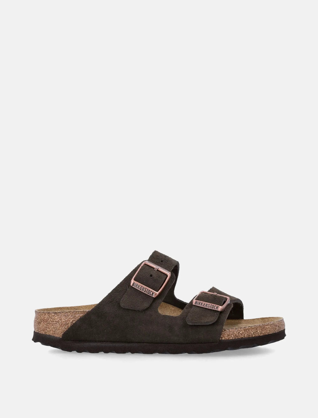 Arizona Suede Flat Sandals In Mocca Birkenstock – Гарантія оригінальності – боковий вид