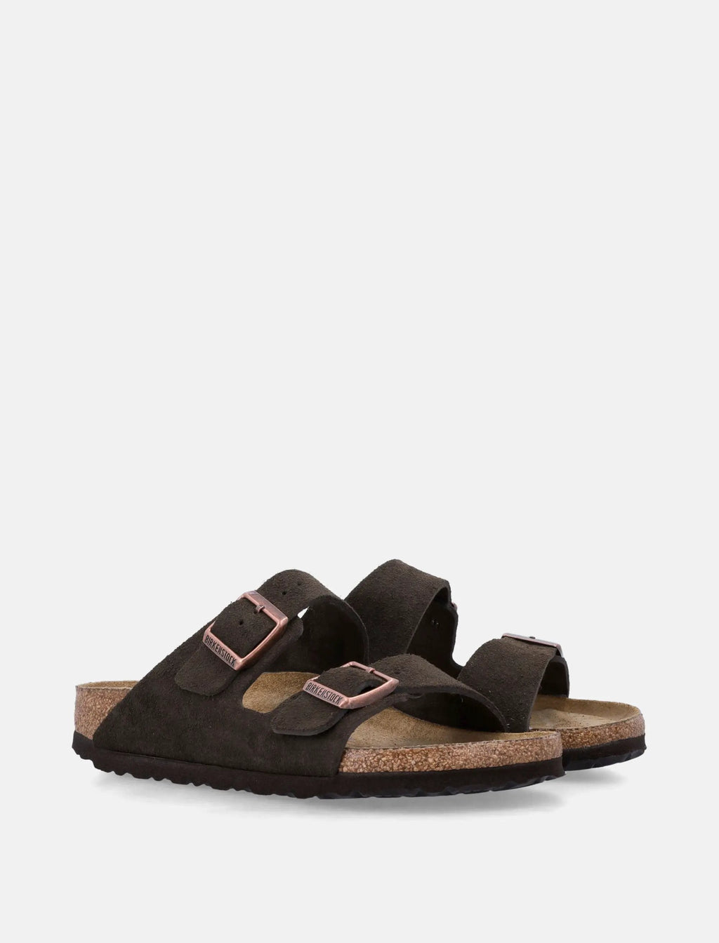 Arizona Suede Flat Sandals In Mocca Birkenstock – Гарантія оригінальності – вид ззаду