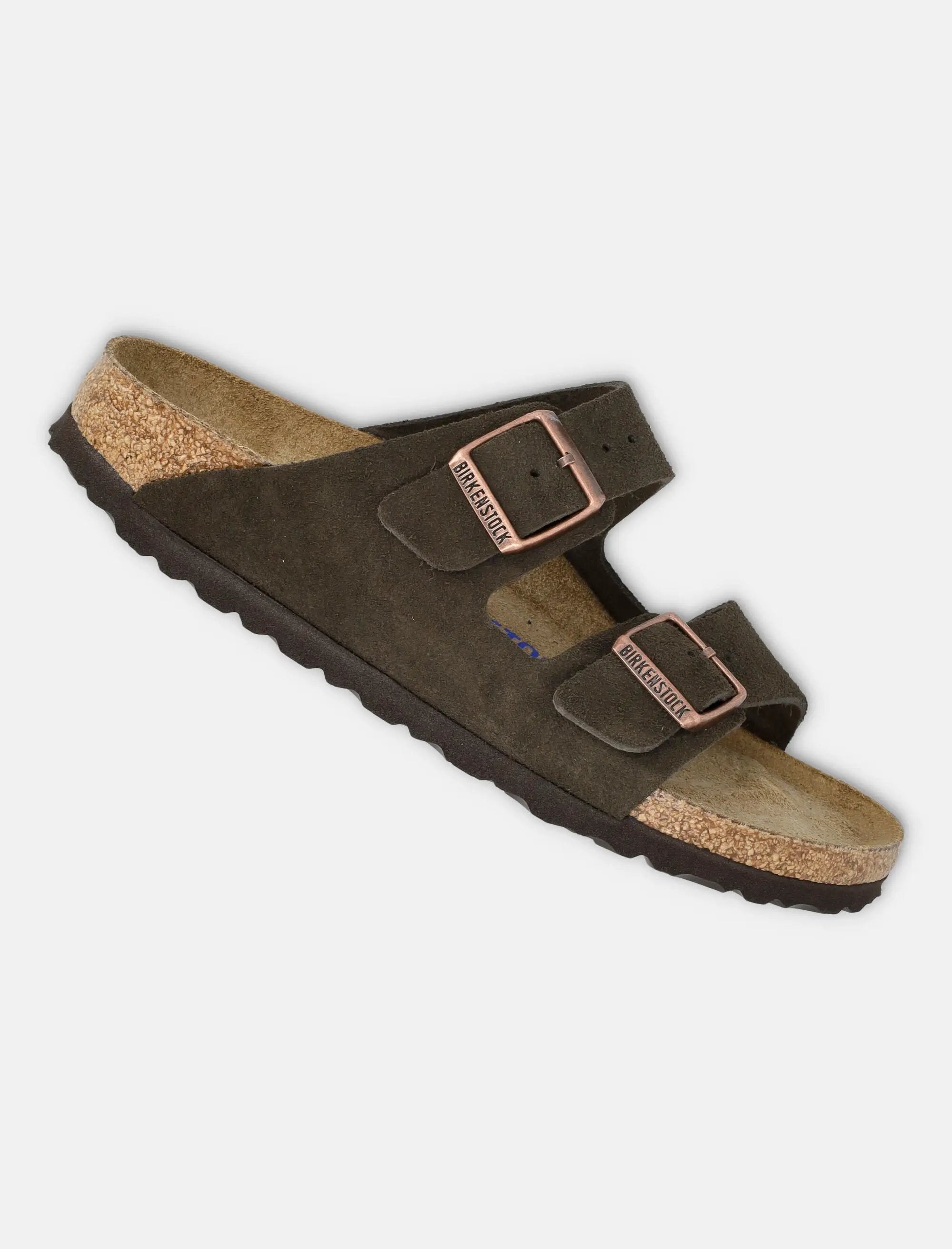 Arizona Suede Flat Sandals In Mocca Birkenstock – Гарантія оригінальності – детальний вид - BIRKENSTOCK