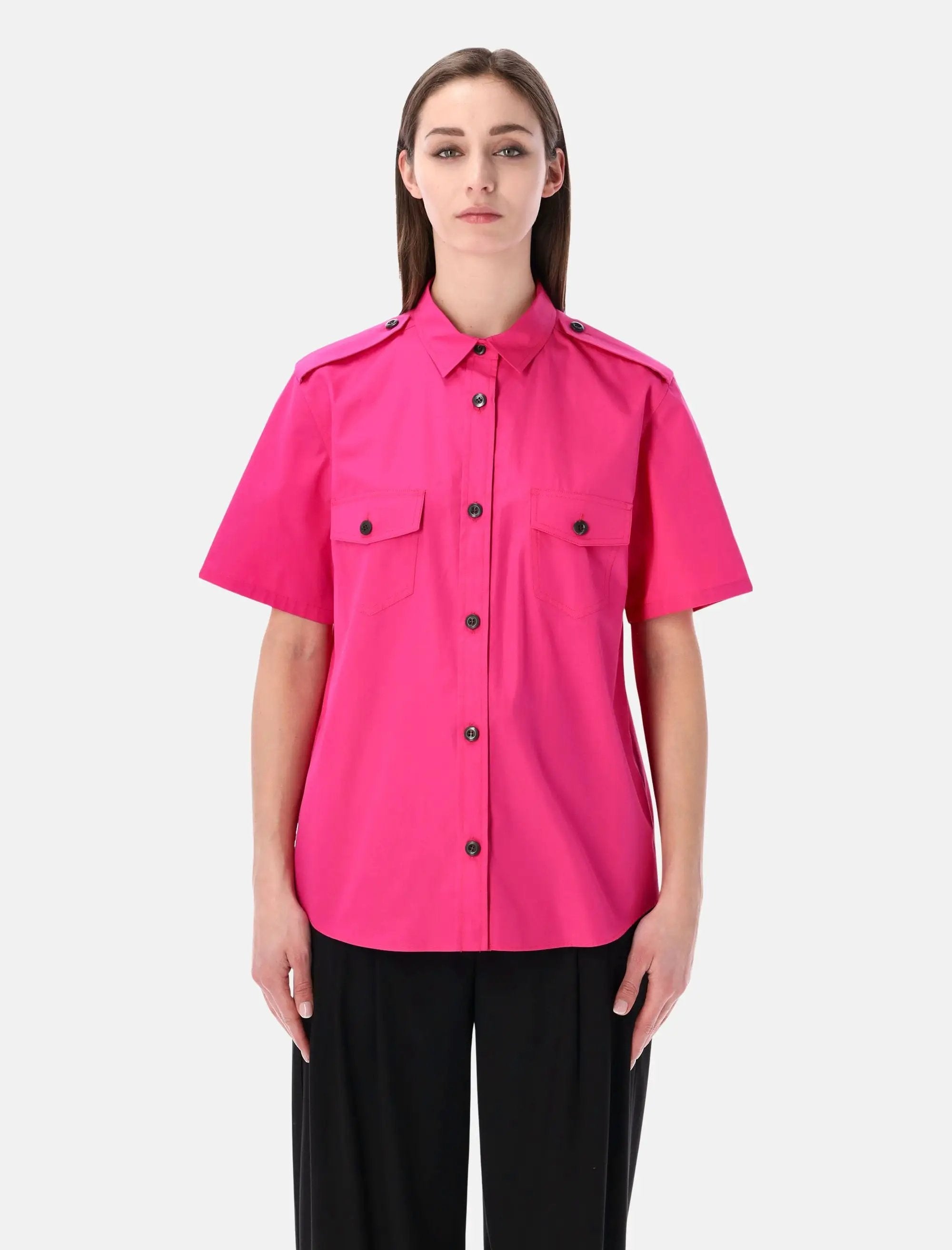Cotton Poplin Classic Shirt Prada – Гарантія оригінальності – боковий вид