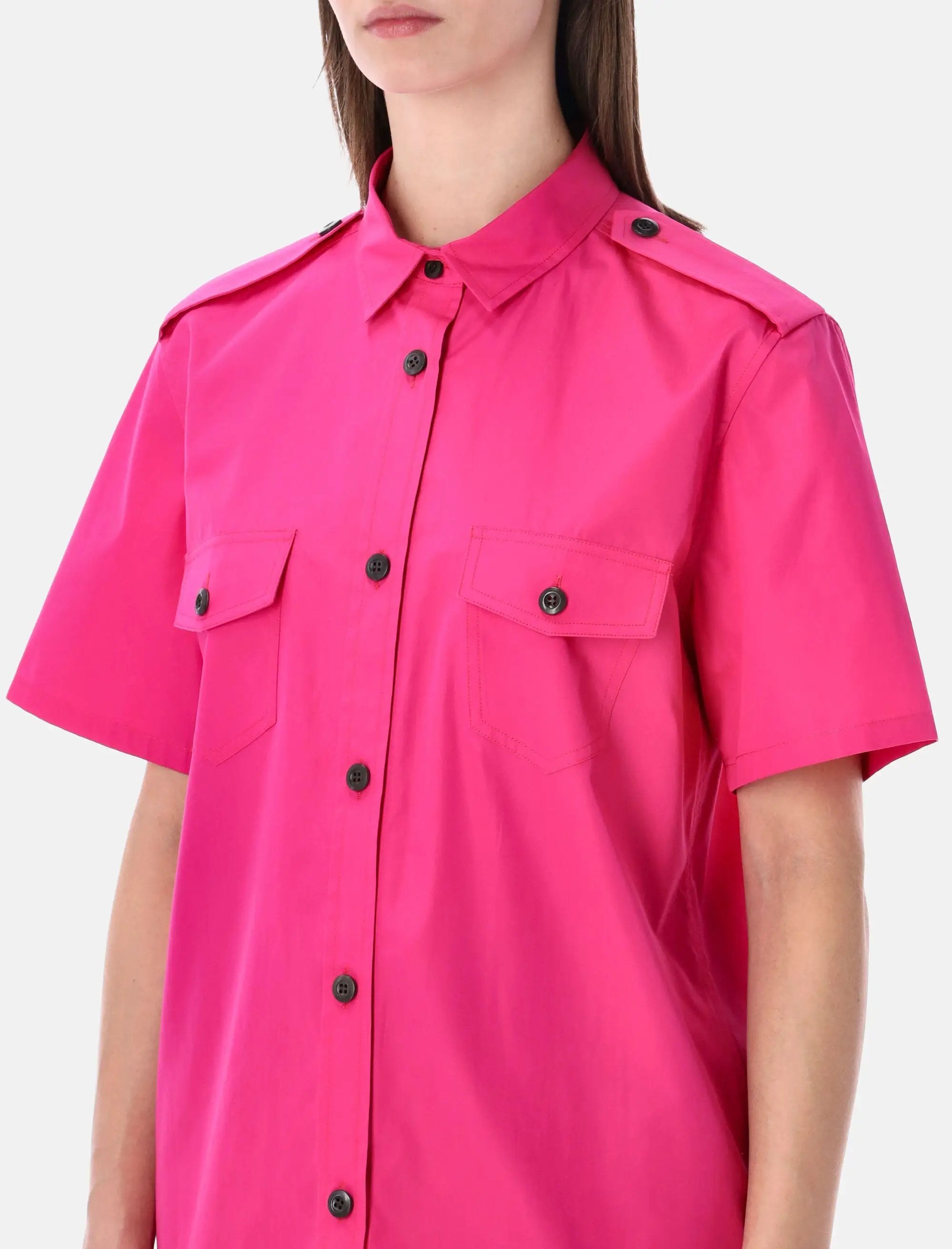 Cotton Poplin Classic Shirt Prada – Гарантія оригінальності – детальний вид