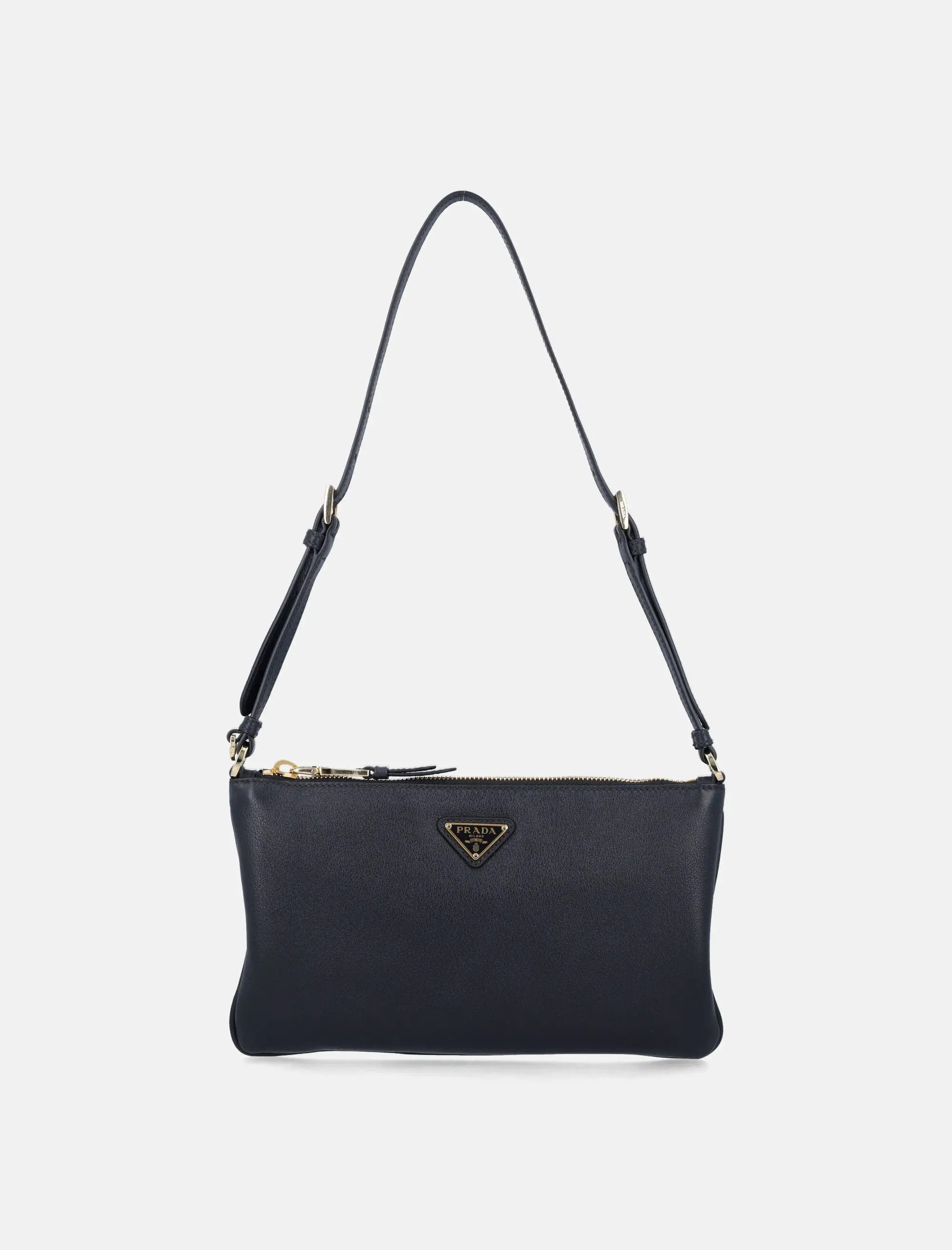 Leather Pouch With Logo Prada – Гарантія оригінальності – боковий вид