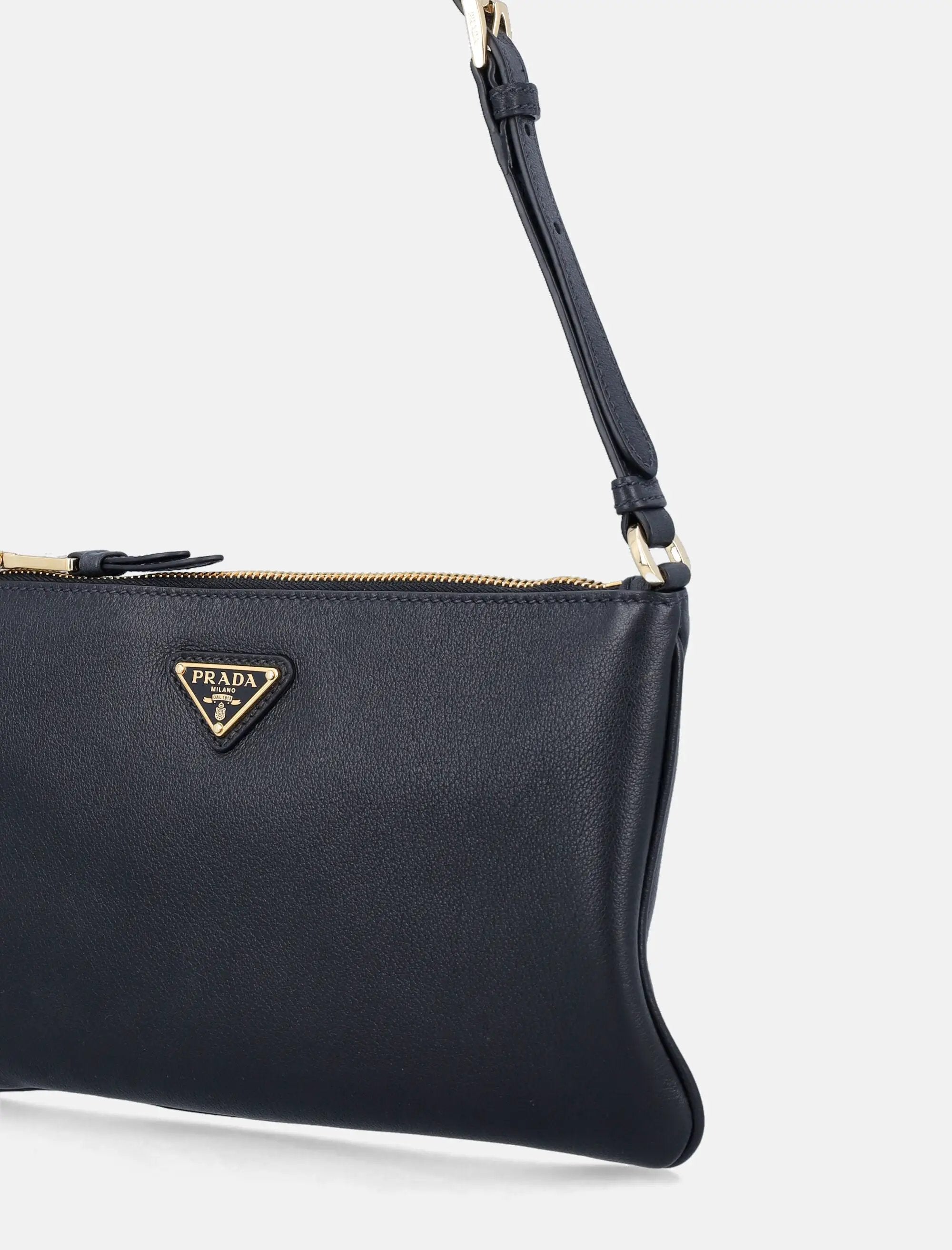 Leather Pouch With Logo Prada – Гарантія оригінальності – вид ззаду