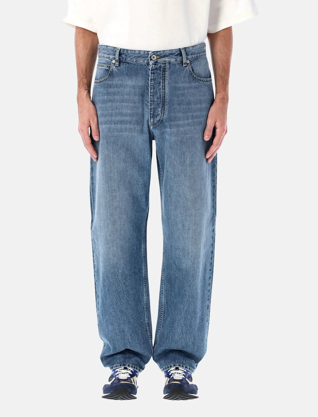 Wide Leg Cotton Jeans Bottega veneta оригінал – Купити в Україні – боковий вид