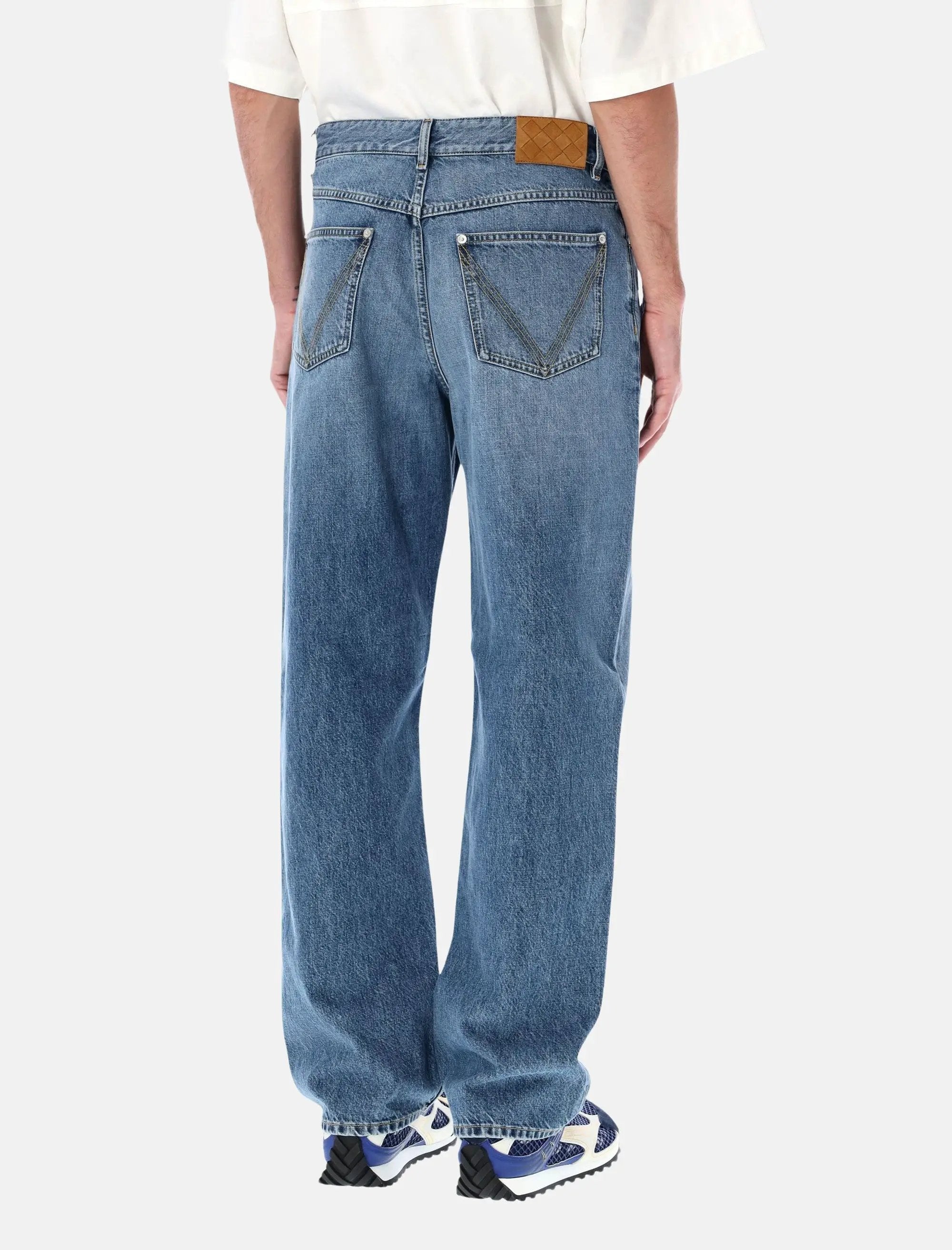 Wide Leg Cotton Jeans Bottega veneta оригінал – Купити в Україні – вид ззаду