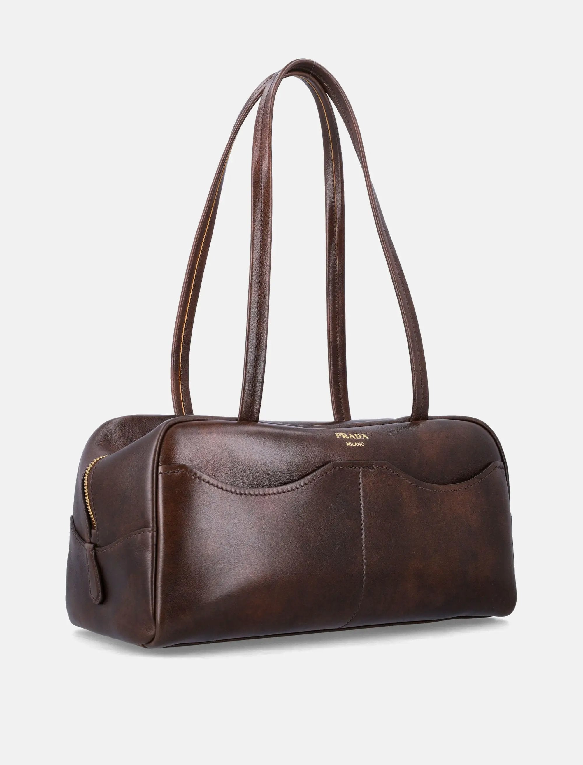 Оригінальна Carry Large Antiqued Leather Top Handle Bag Prada – детальний вид