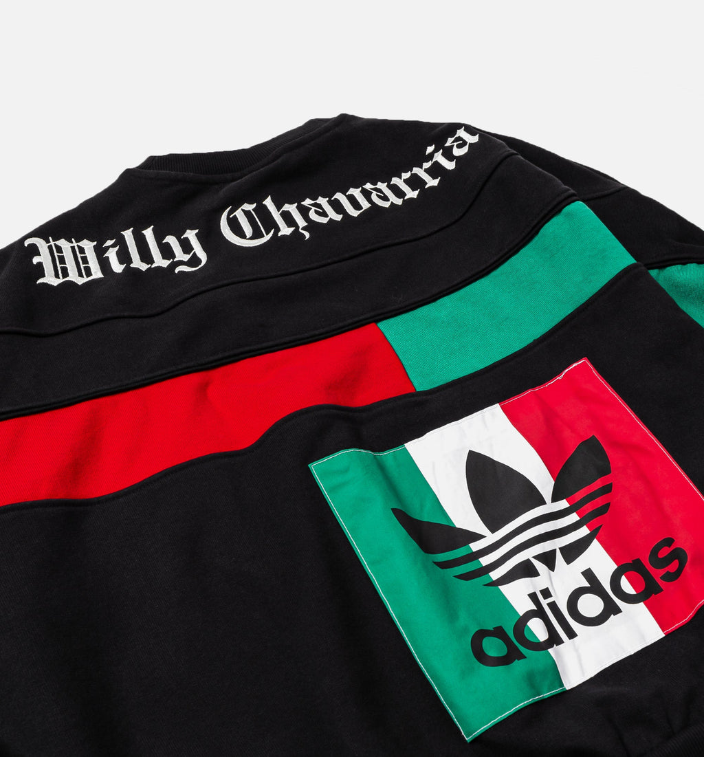 Willy Chavarria X Adidas Fleece Stripe Detailed Mens Crewneck Adidas оригінал – Купити в Україні – вид ззаду