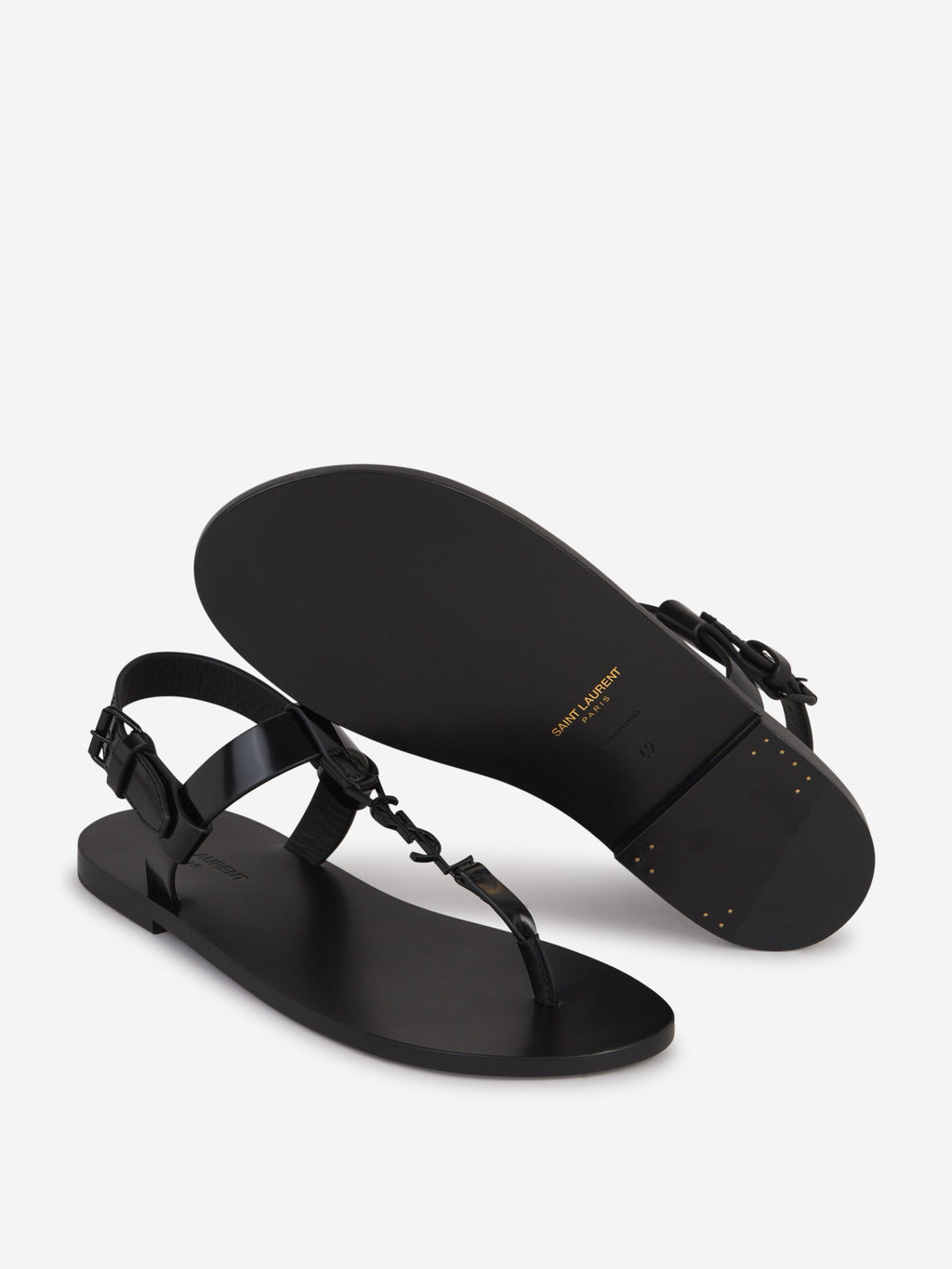 Оригінальна Logo Leather Sandals Saint laurent – збільшений вид