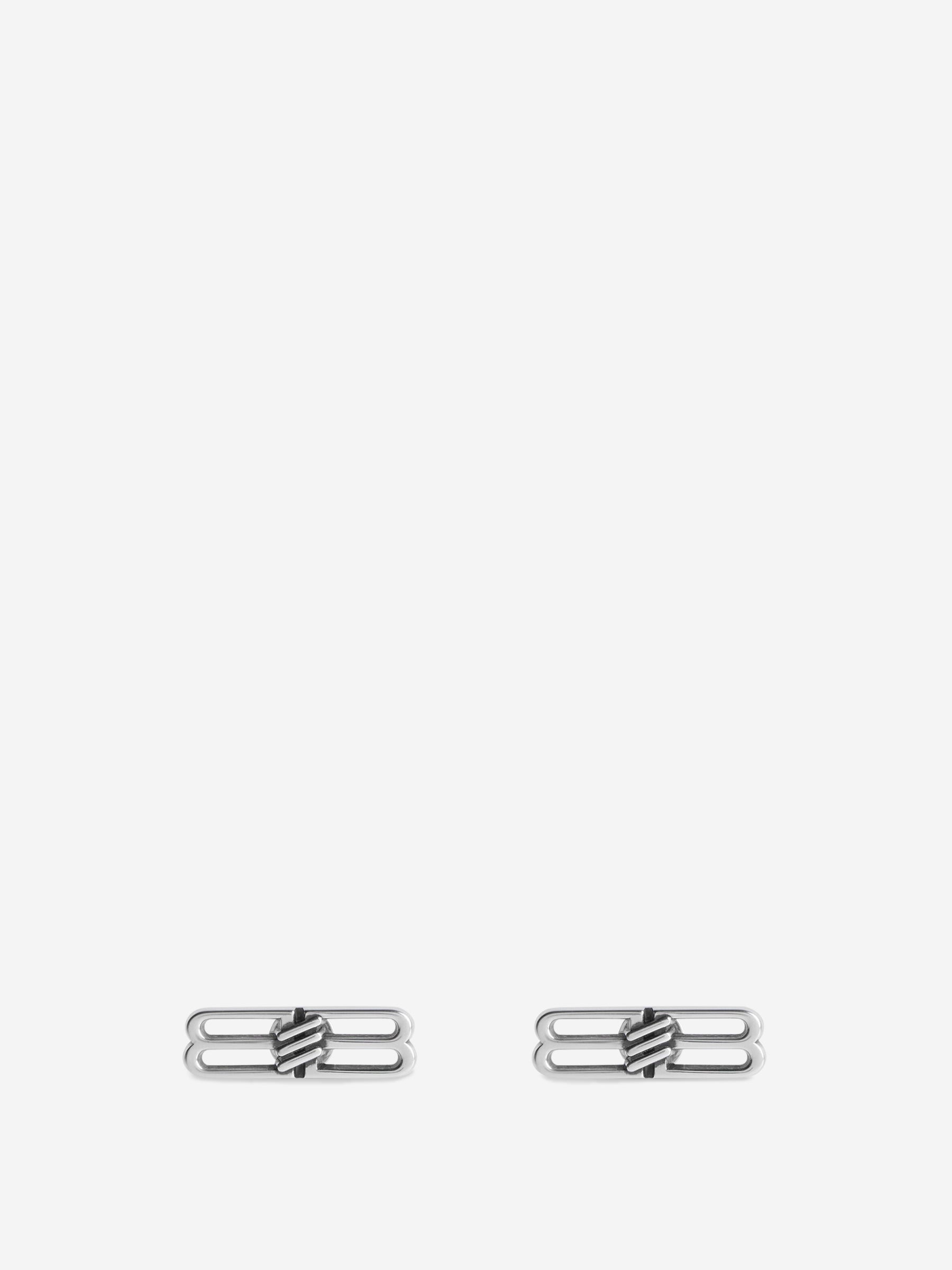 Bb Icon Antique Silver Plated Earrings Balenciaga – Гарантія оригінальності – боковий вид