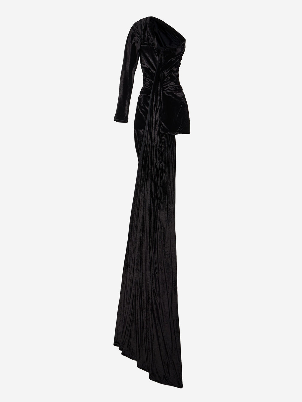 Asymmetrical Velvet Maxi Dress Balenciaga оригінал – Купити в Україні – детальний вид
