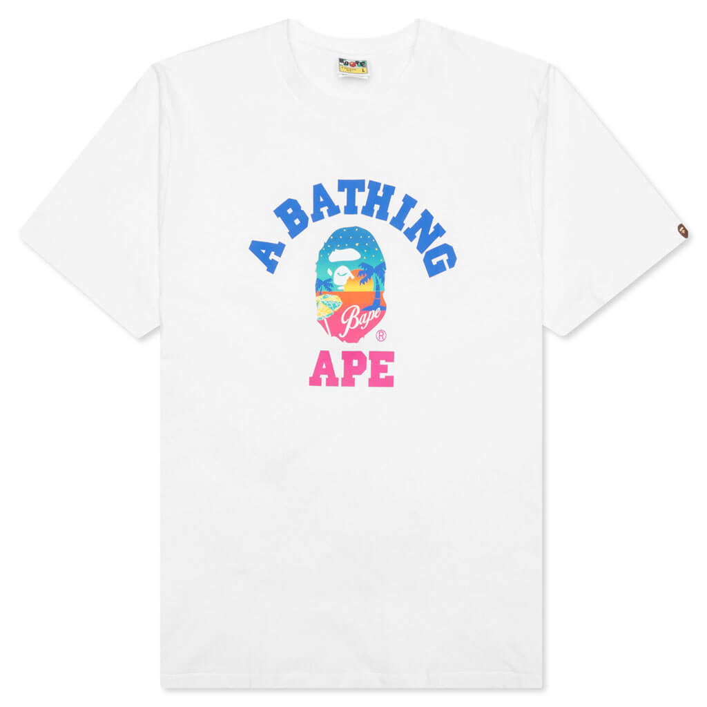 Sunset Beach Tee White A bathing ape оригінал – Купити в Україні – боковий вид