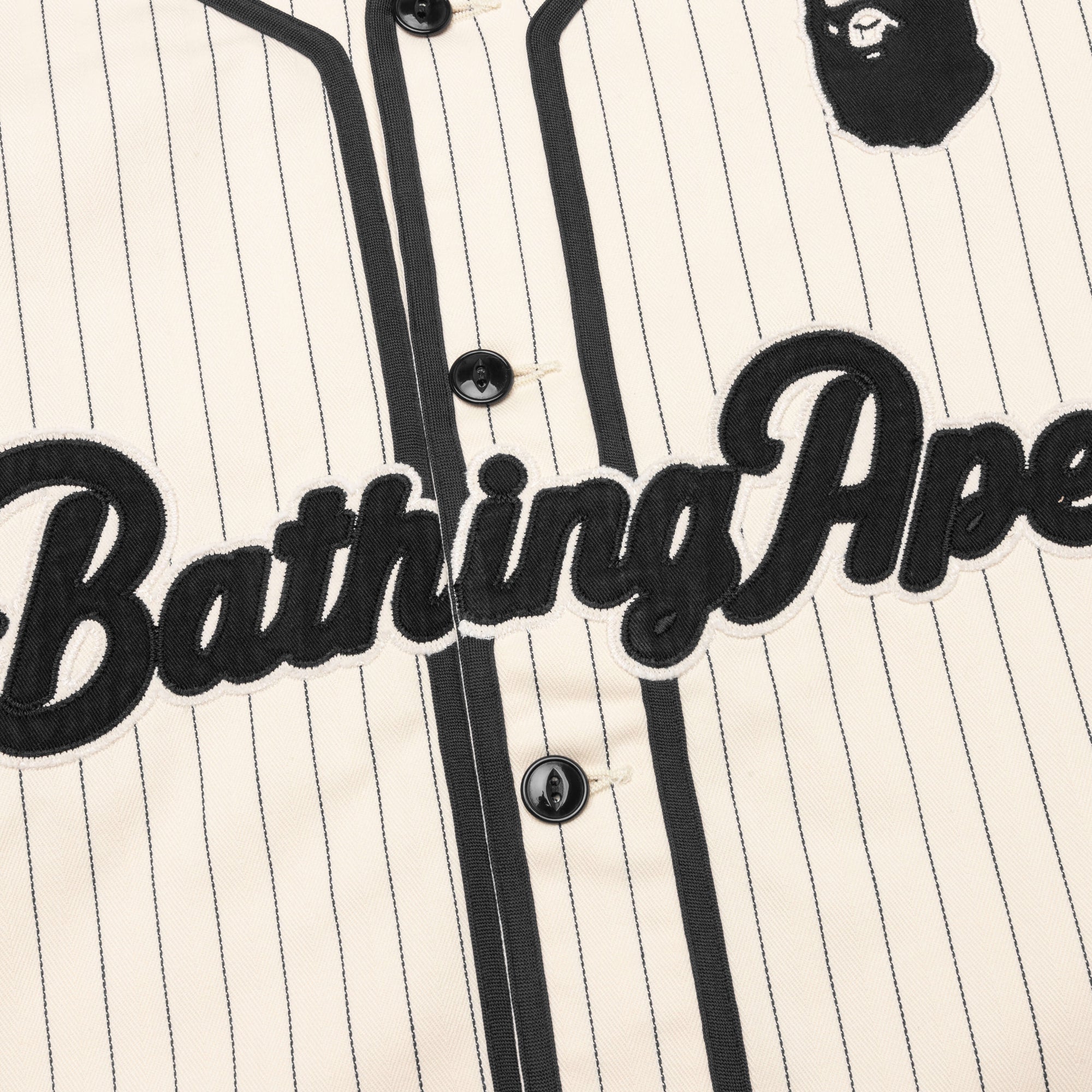Baseball Shirt Ivory A bathing ape – Гарантія оригінальності – детальний вид