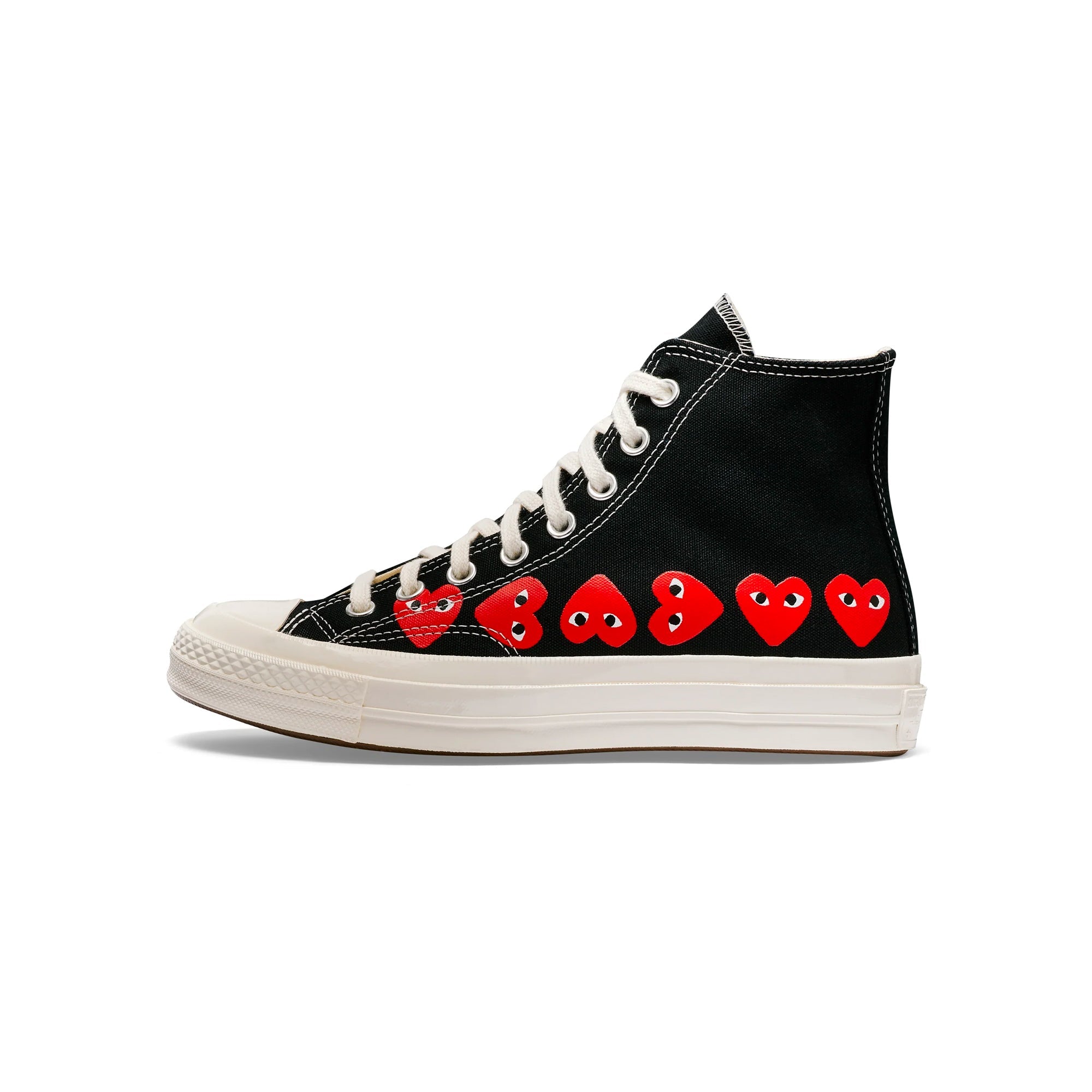Оригінальна X Converse Chuck 70 Hi Multi Heart Shoes Comme des garcons – боковий вид