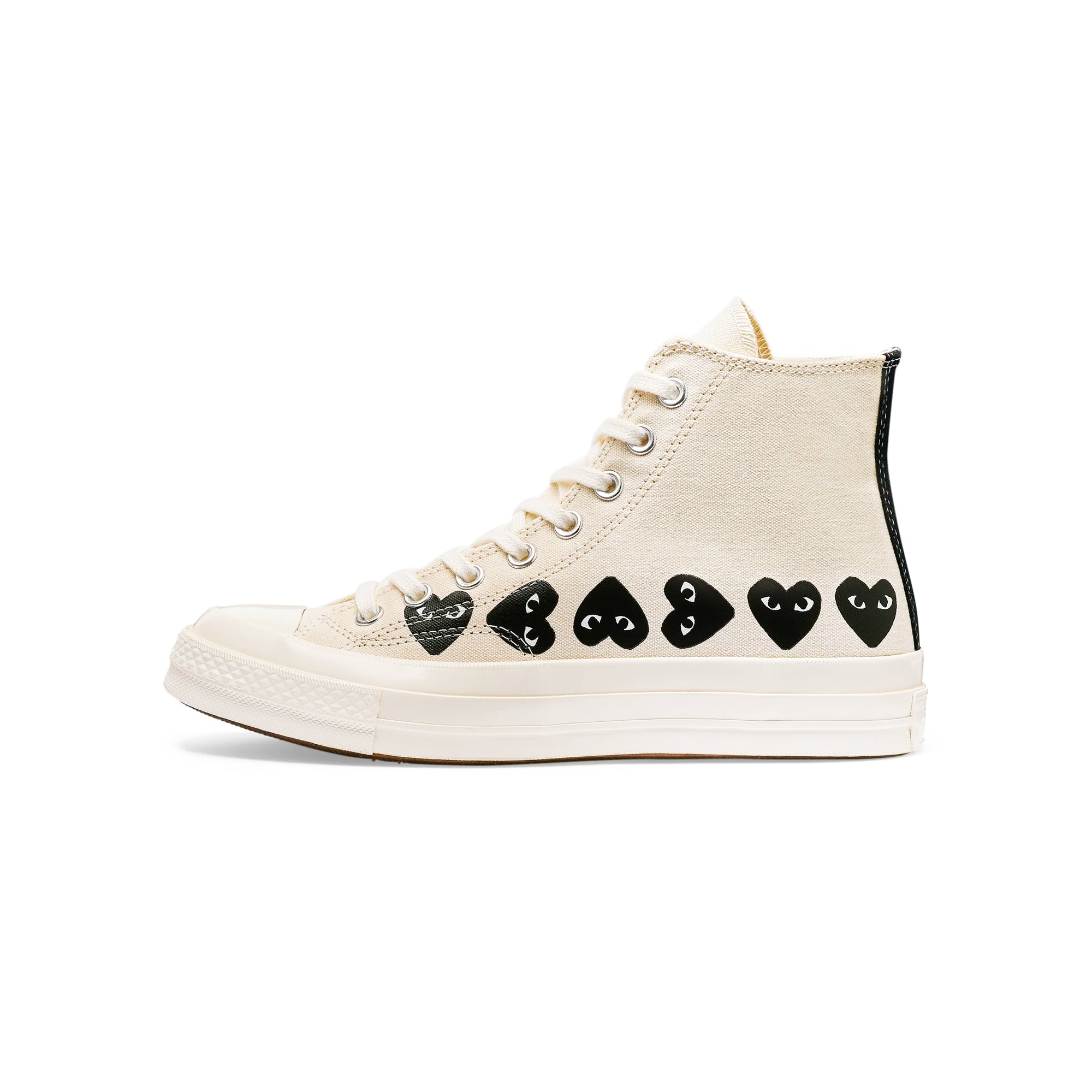 Оригінальна X Converse Chuck 70 Hi Multi Heart Shoes Comme des garcons – боковий вид