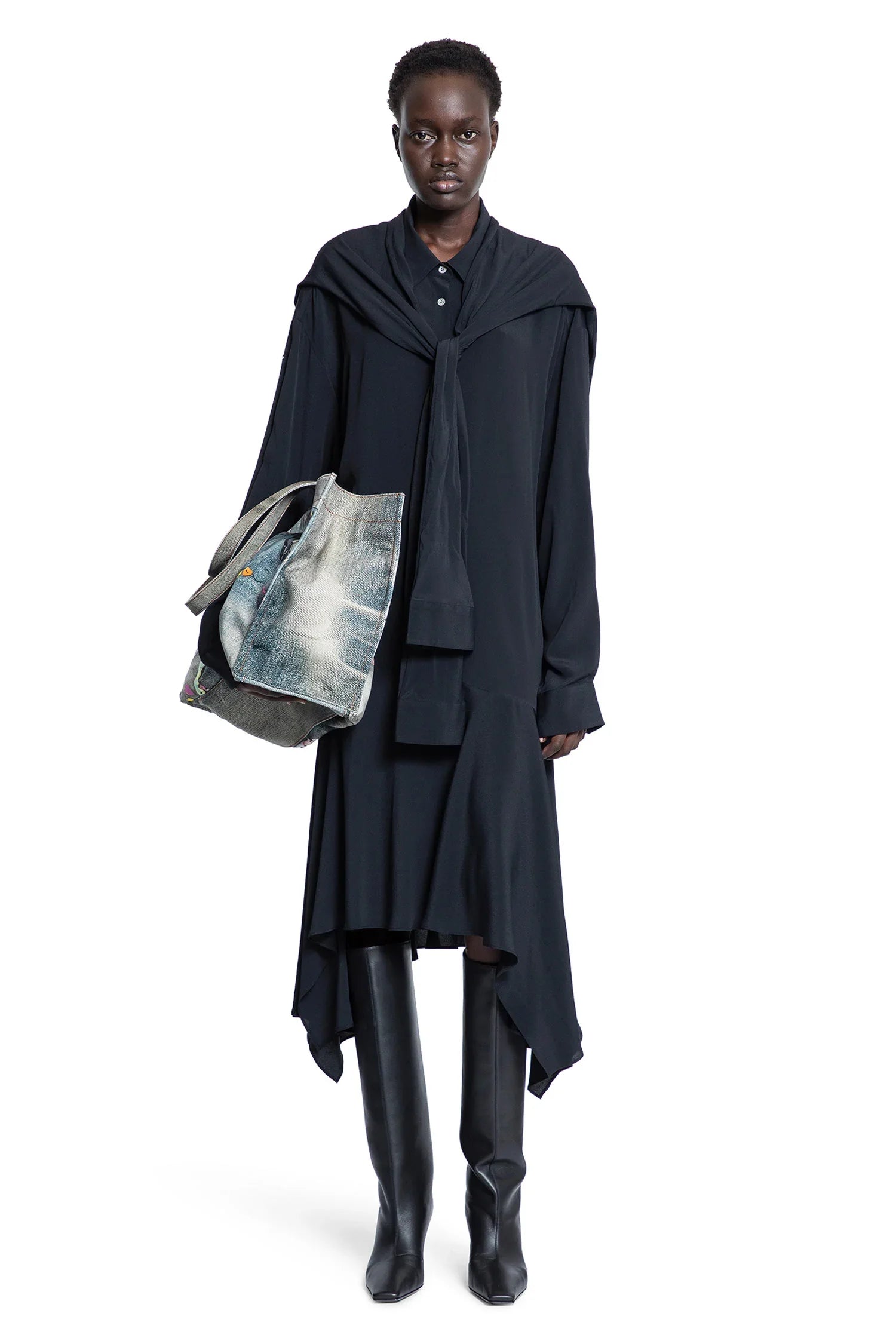Abito camicia con sciarpa e maniche annodate - ACNE STUDIOS