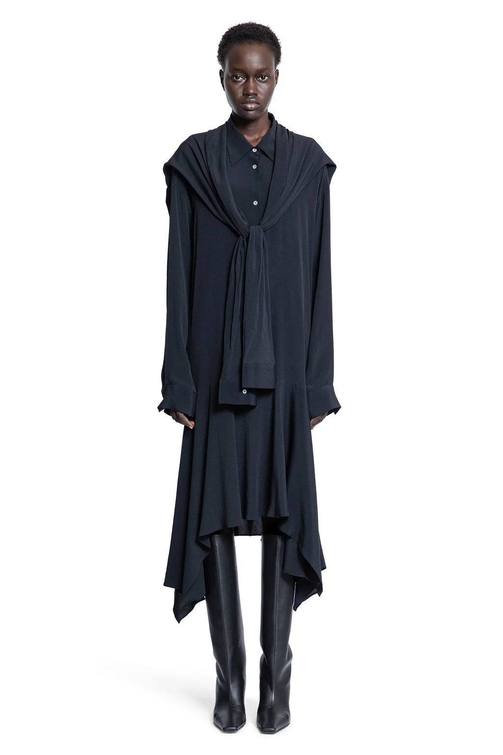 Abito camicia con sciarpa e maniche annodate - ACNE STUDIOS
