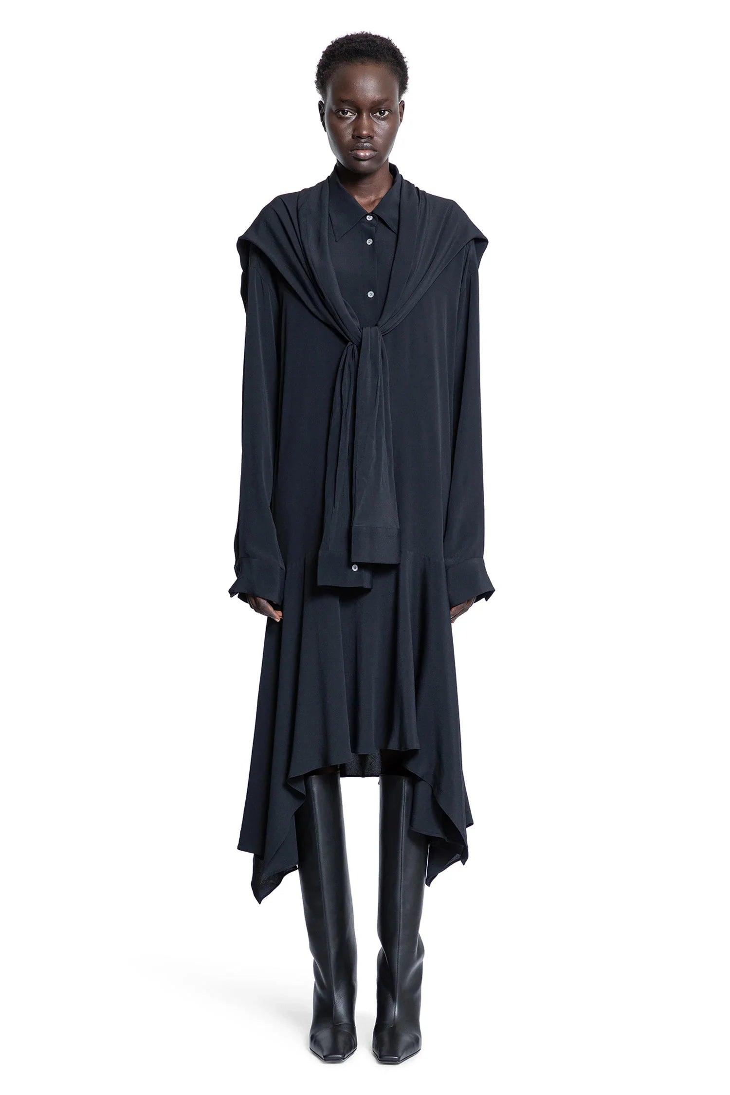 Abito camicia con sciarpa e maniche annodate - ACNE STUDIOS