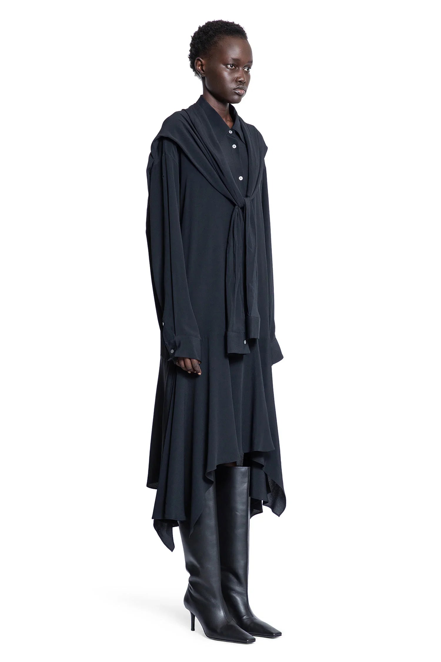 Abito camicia con sciarpa e maniche annodate - ACNE STUDIOS