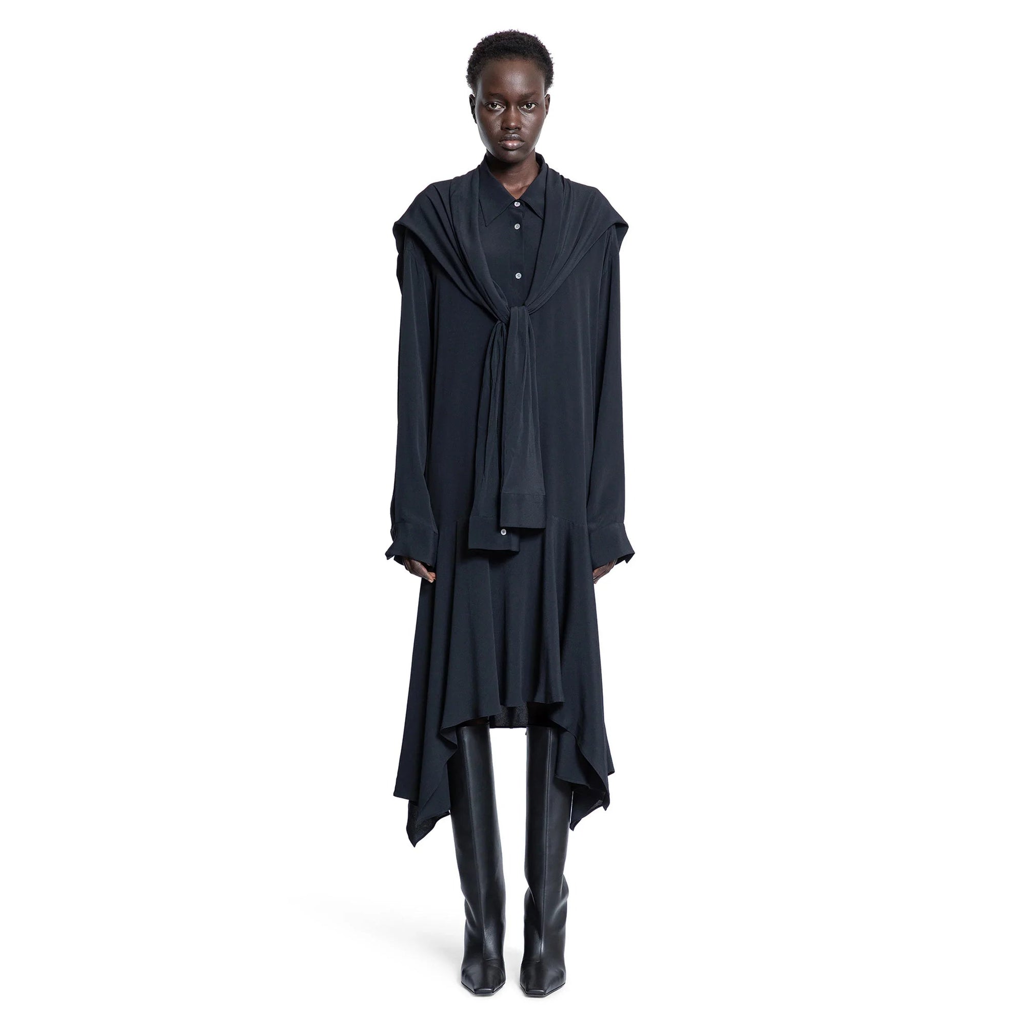 Abito camicia con sciarpa e maniche annodate - ACNE STUDIOS
