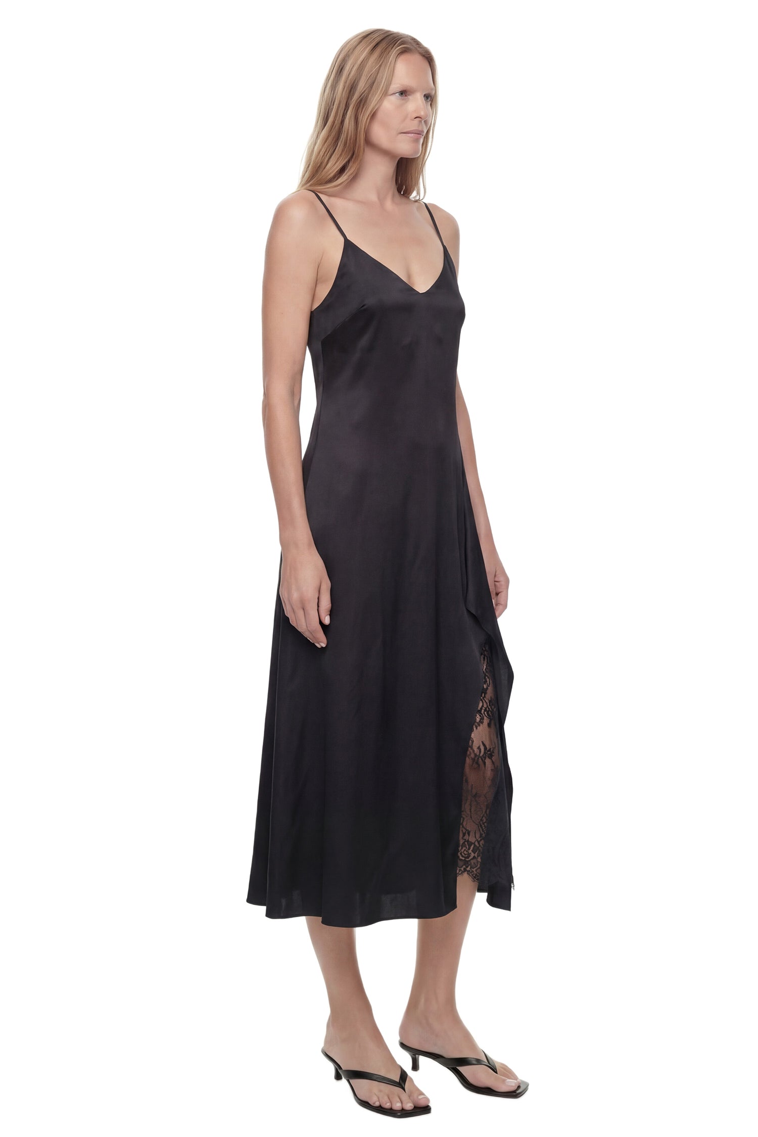 Оригінальна Satin Slip MIDI Dress Acne studios – вид ззаду