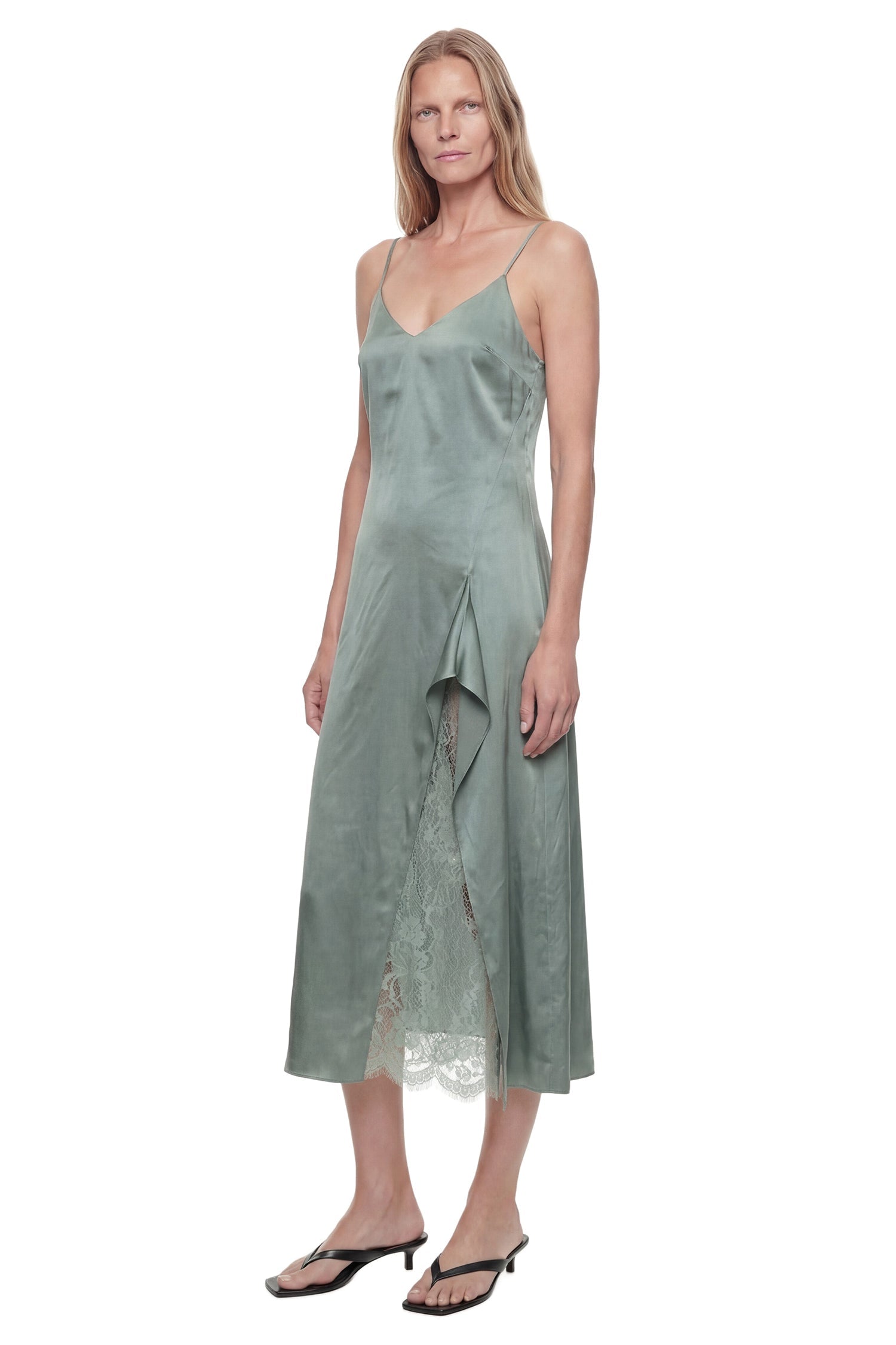 Оригінальна Satin Slip MIDI Dress Acne studios – вид ззаду