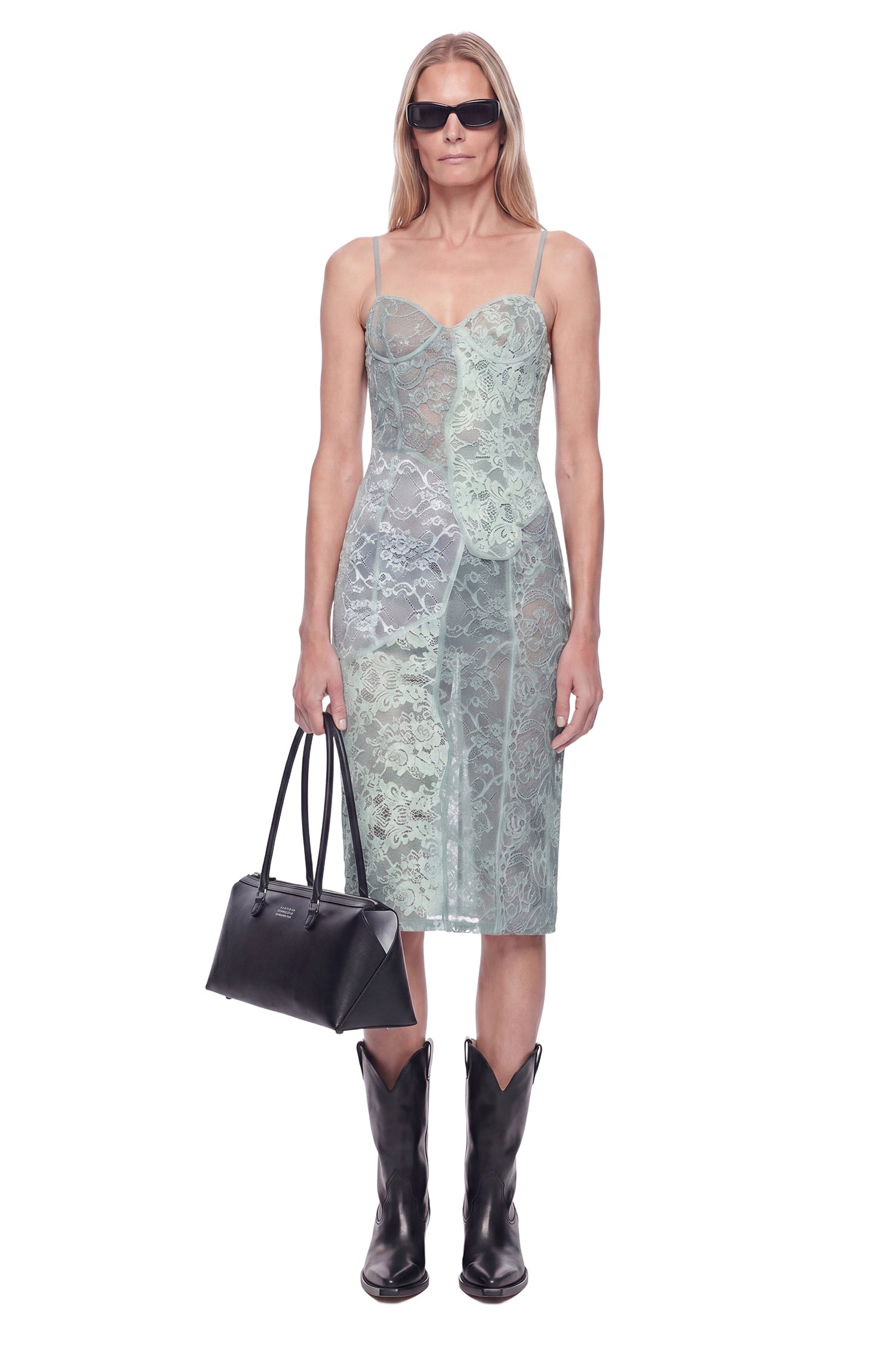 Оригінальна Lace Slip MIDI Dress Acne studios – боковий вид