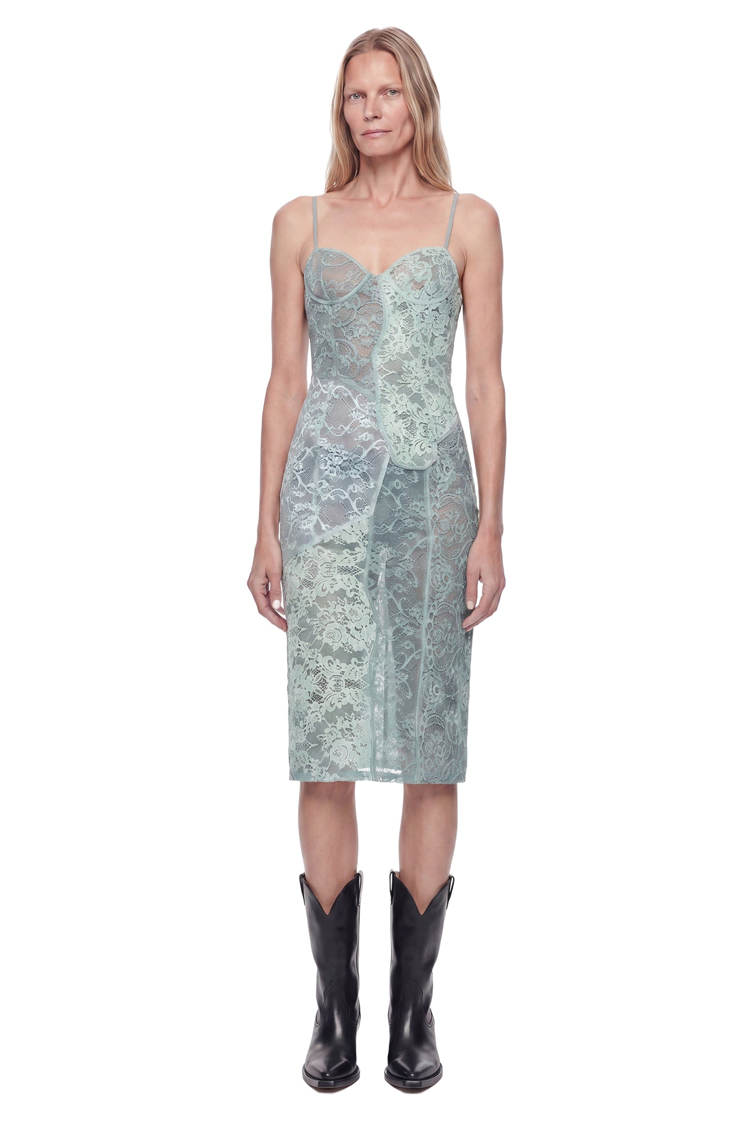 Оригінальна Lace Slip MIDI Dress Acne studios – вид ззаду