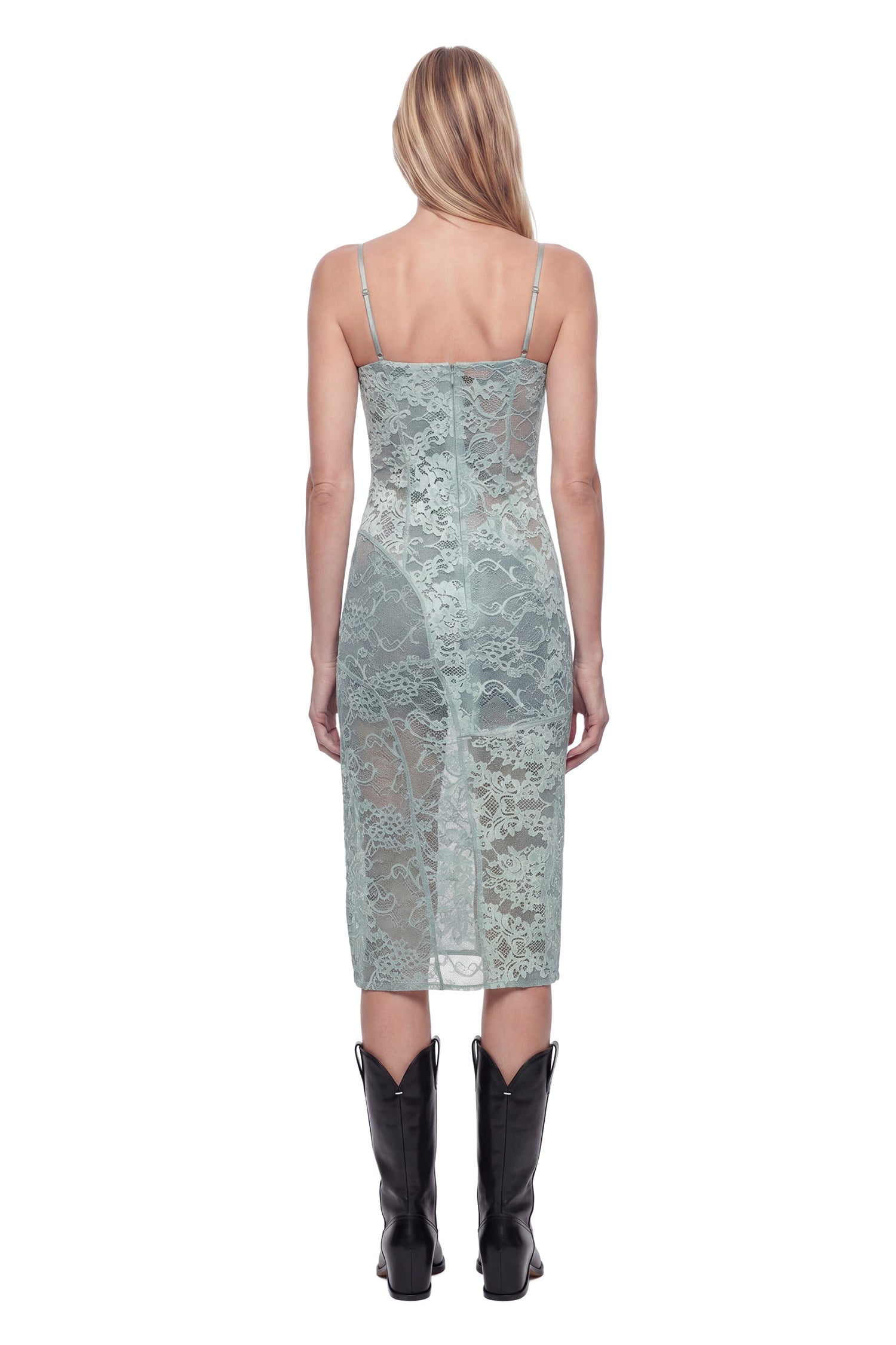 Оригінальна Lace Slip MIDI Dress Acne studios – збільшений вид