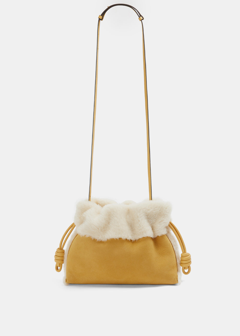 Light Caramel Shearing Flamenco Clutch Loewe оригінал – Купити в Україні – вид ззаду